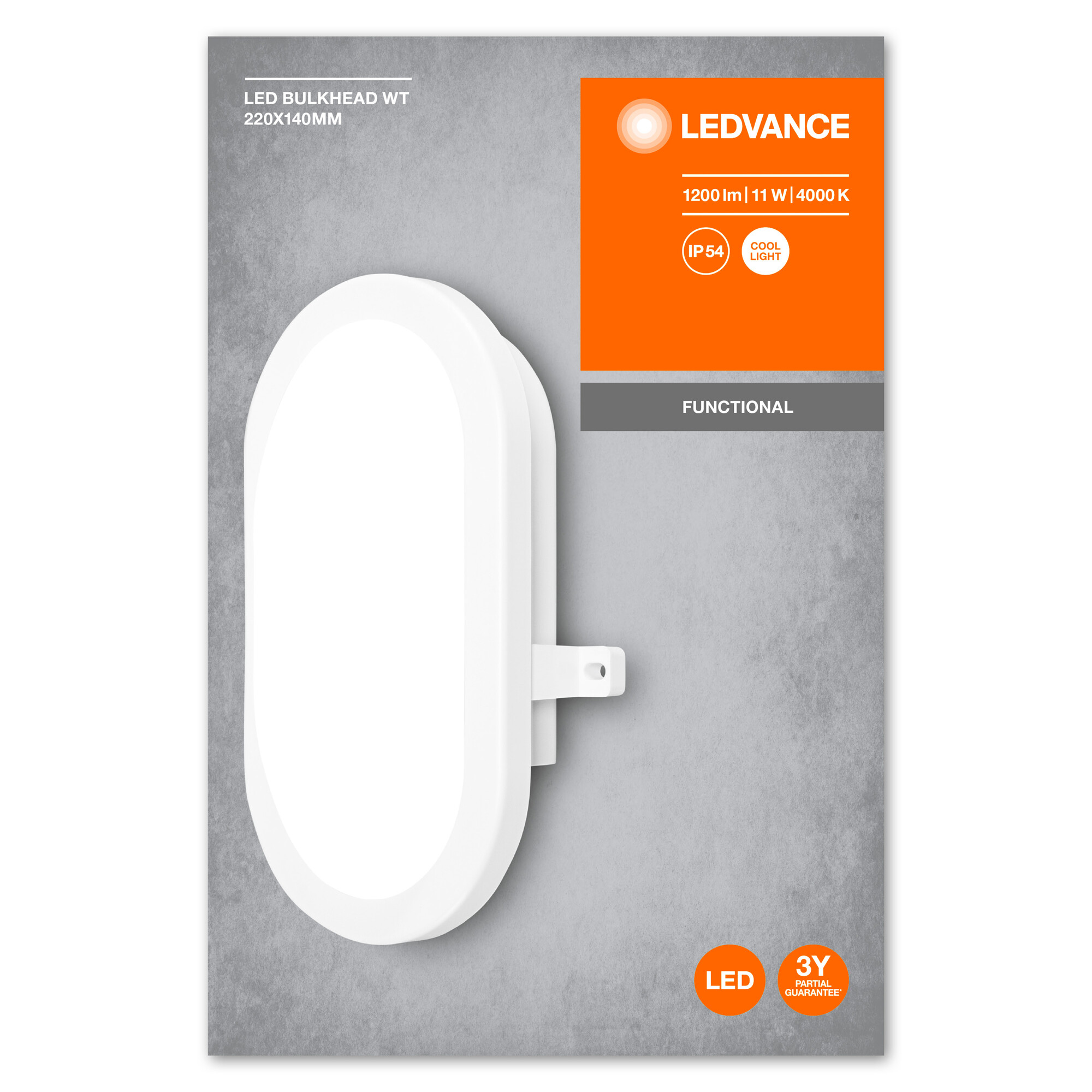 LEDVANCE Deckenleuchte LED Bulkhead, 11W, 4000K White