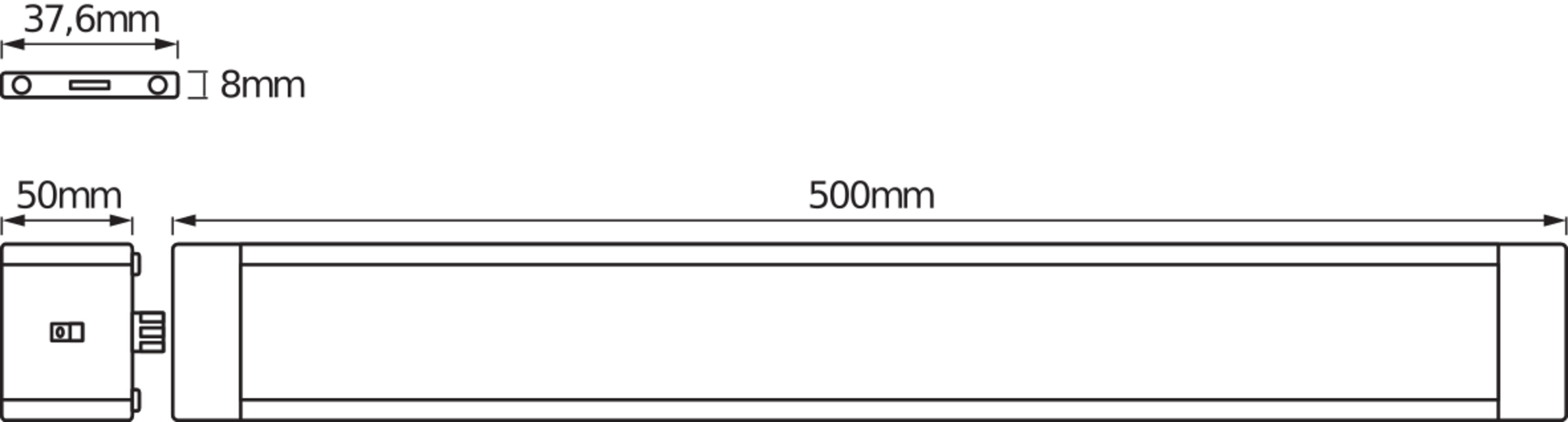 LEDVANCE Unterbauleuchte Cabinet LED Slim Sensor, 500 mm, 18W