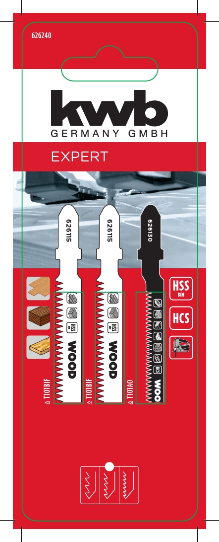 Kwb 3 Stichsägeblatt Set Lam. S20