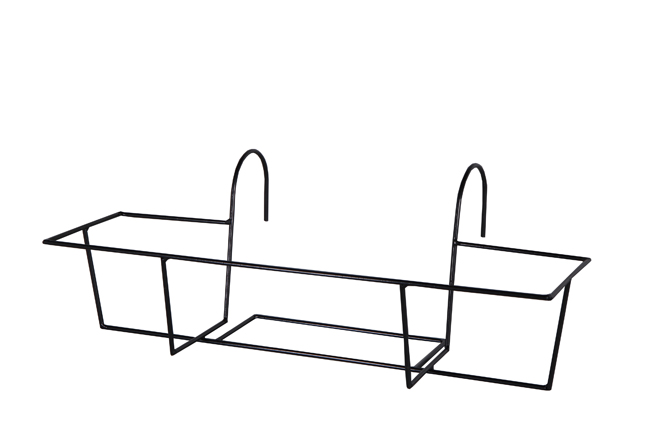 Blumenkastenhalter Amy, Eck, schwarz, 55 x 26