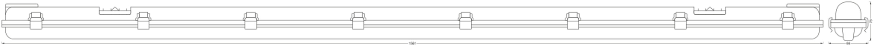 LEDVANCE Feuchtraumleuchte Submarine durchverdrahtet, 150 cm, 19W, 4000K