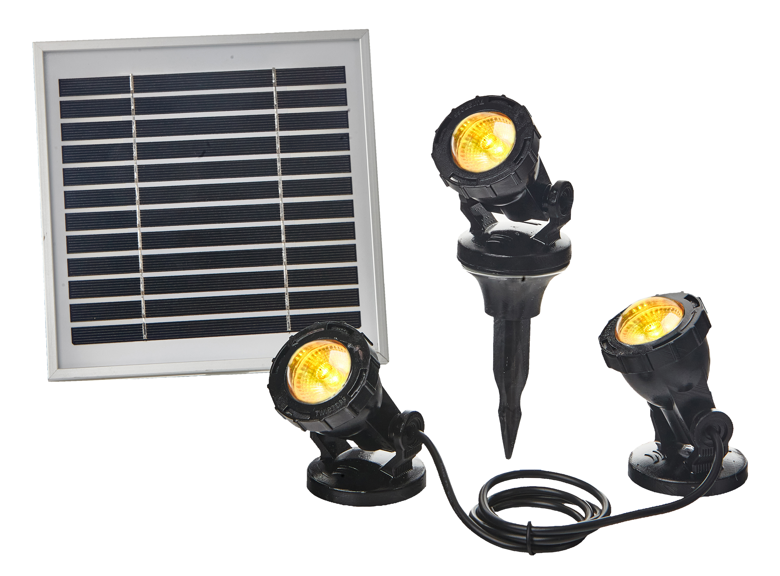 Heissner Solar Teich- und Gartenlichter, 3er-Set