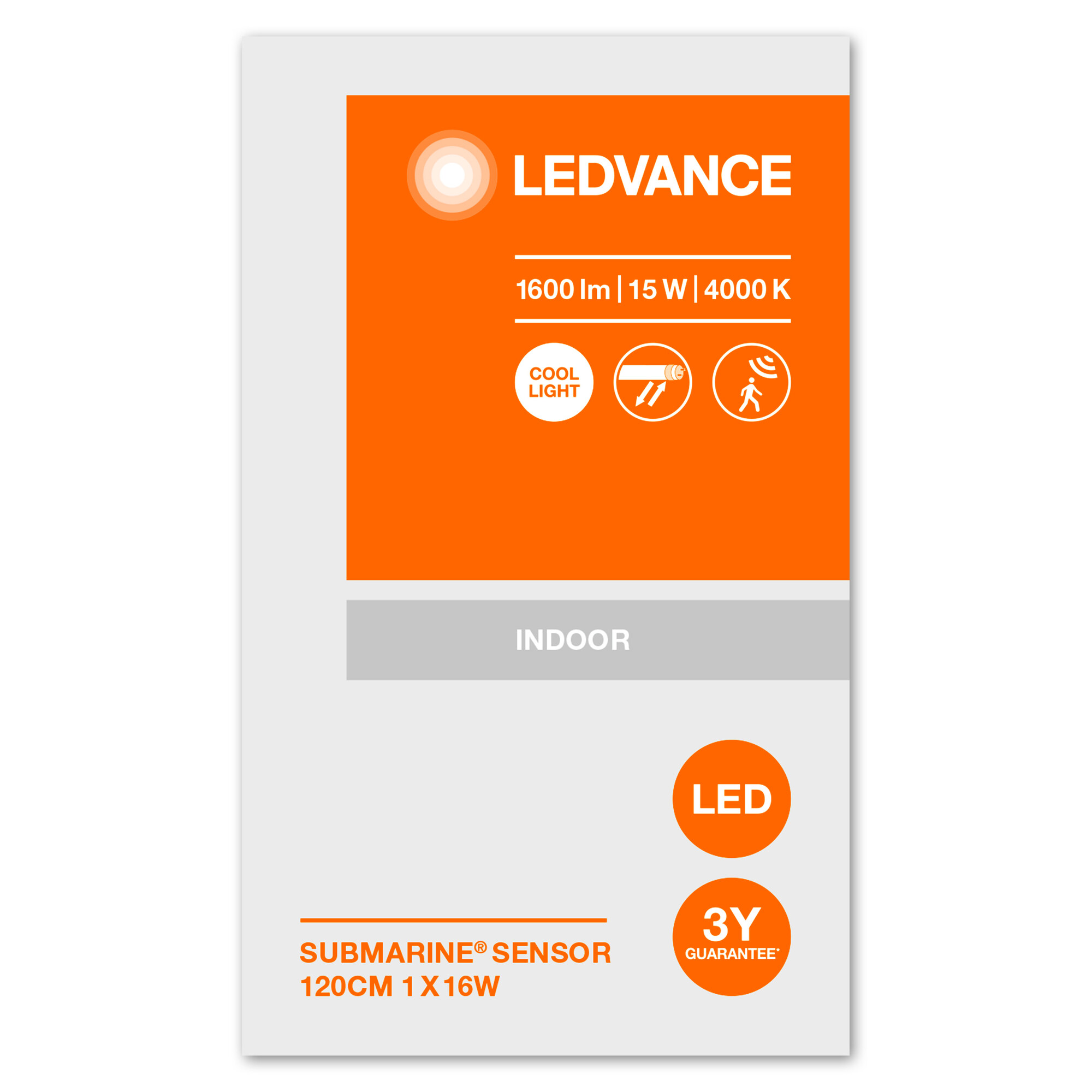 LEDVANCE Feuchtraumleuchte Submarine Sensor, 120 cm, 16W, 4000K