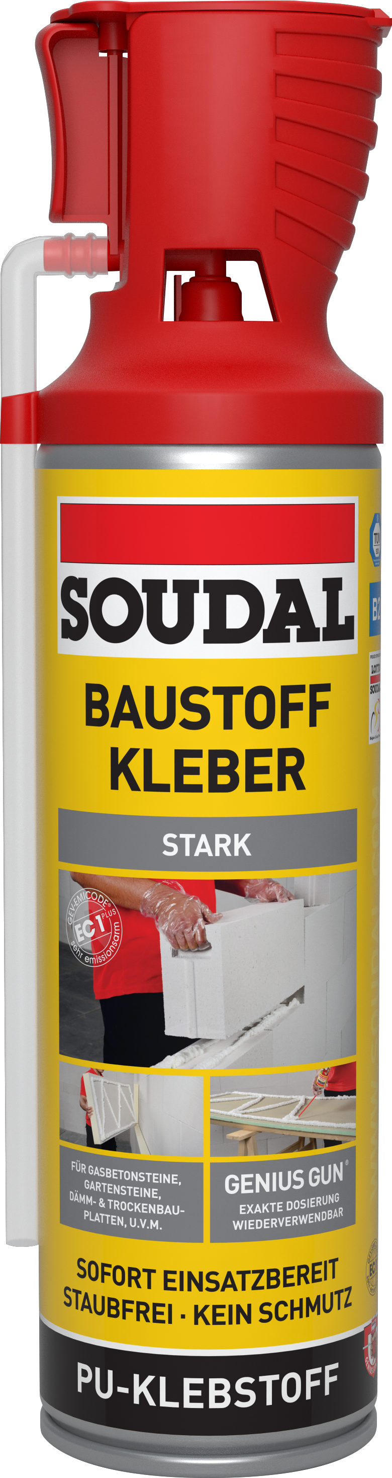 Soudal B2 Baustoffkleber GeniusGun, weiß, 500 ml