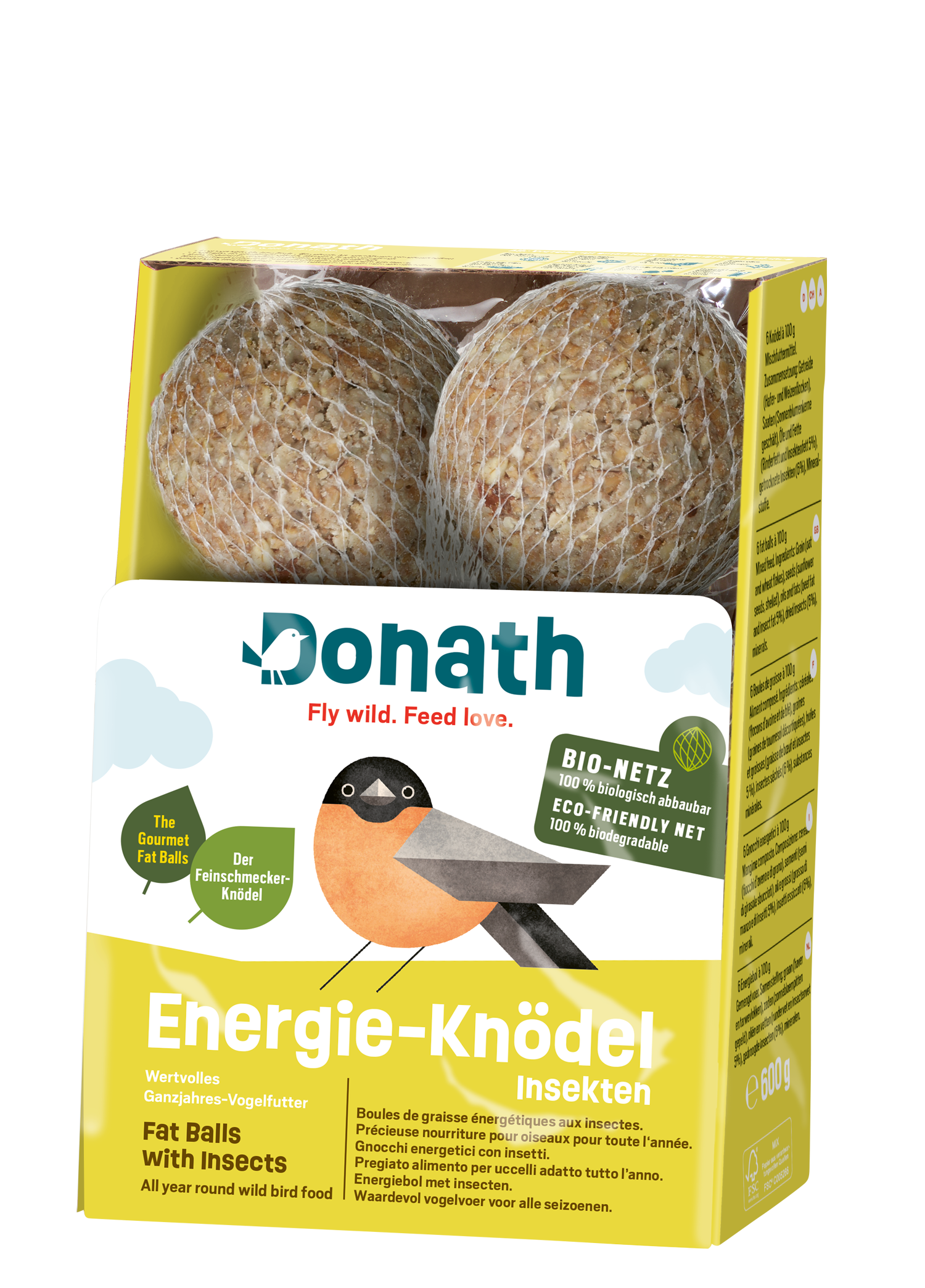 Donath Energie-Knödel mit Insekten im Bio-Netz