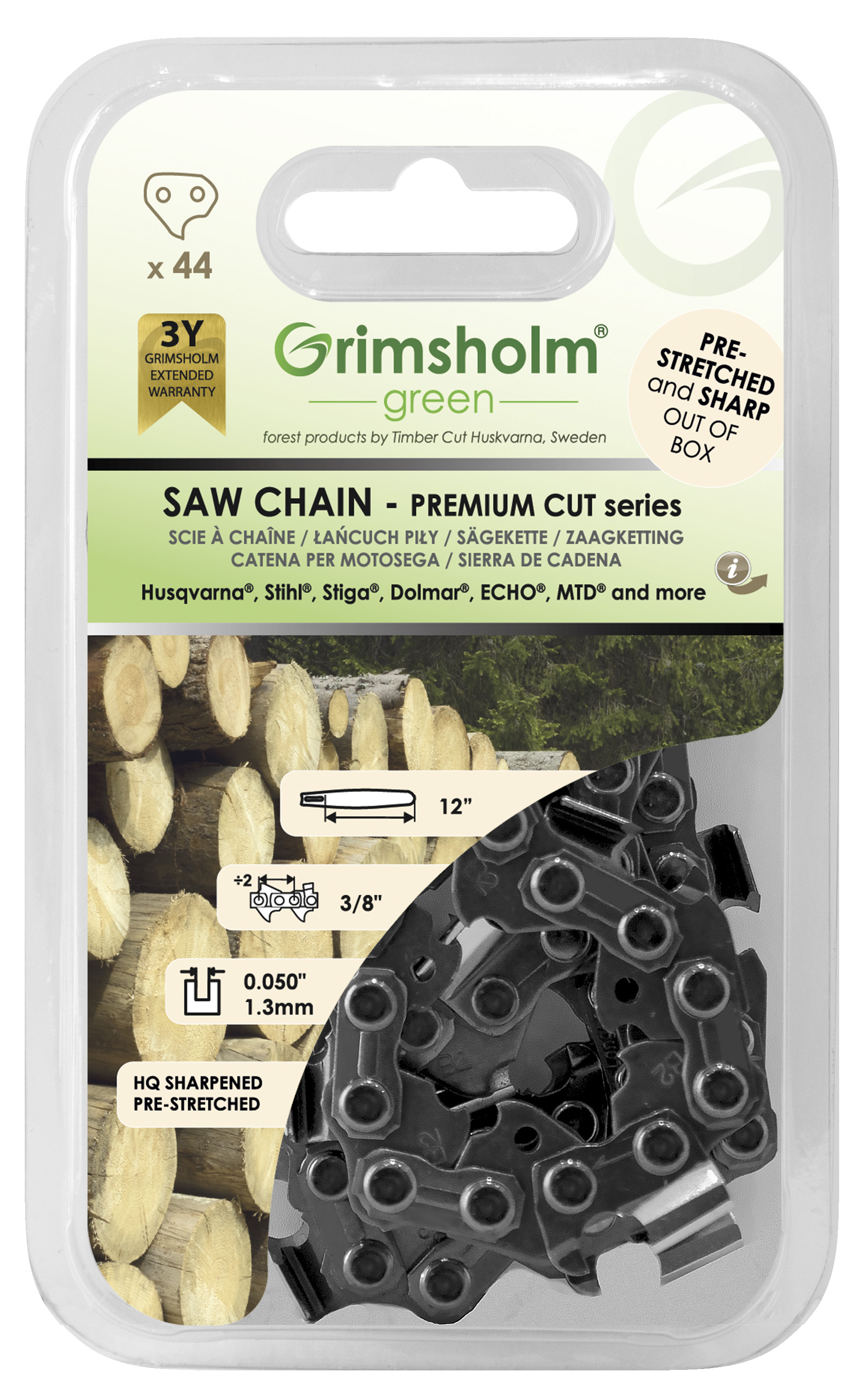 Grimsholm Premium Cut, 44 DL, 3/8, 1,3 mm