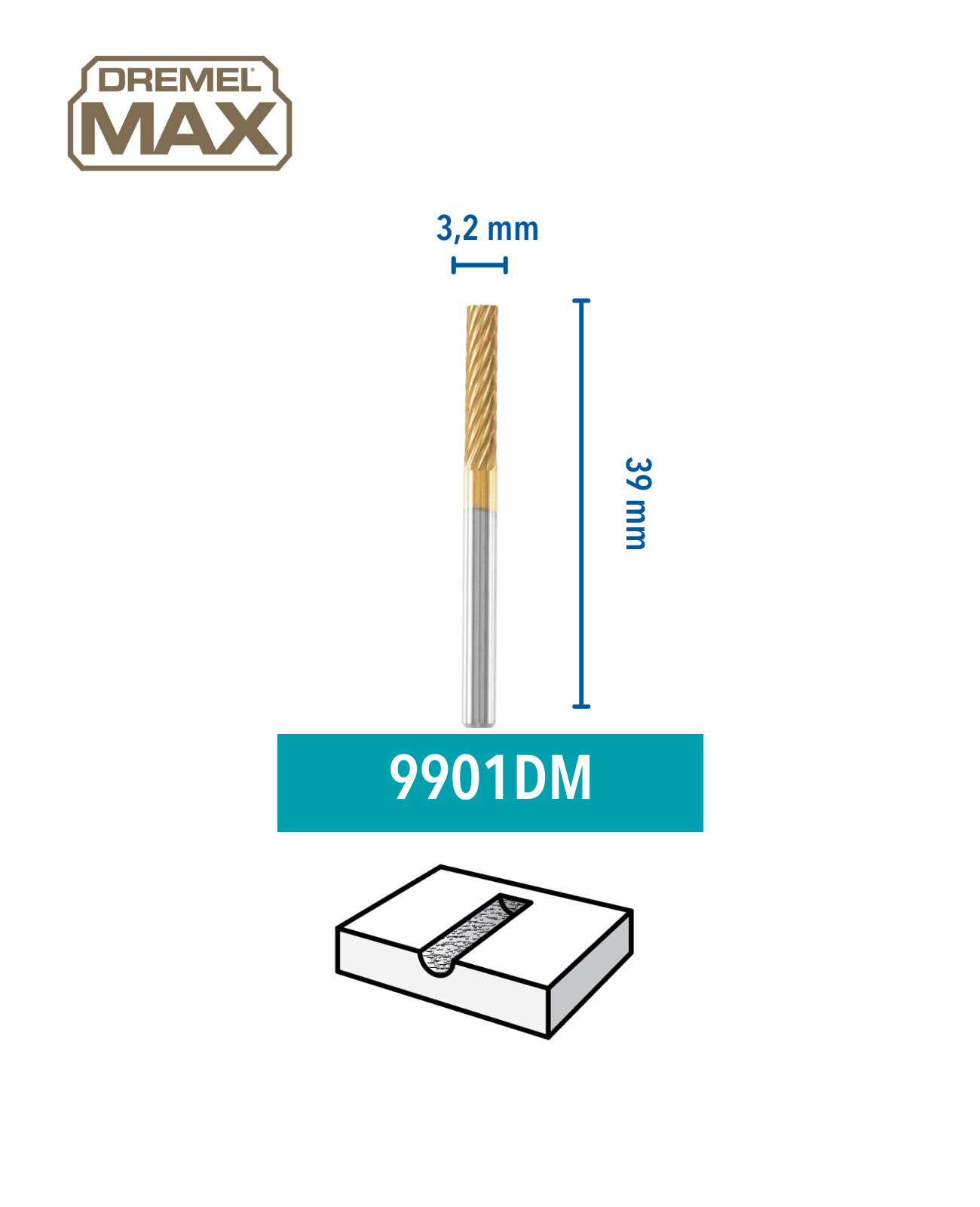 Dremel Wolfram-Karbid-Fräser 9901 MAX