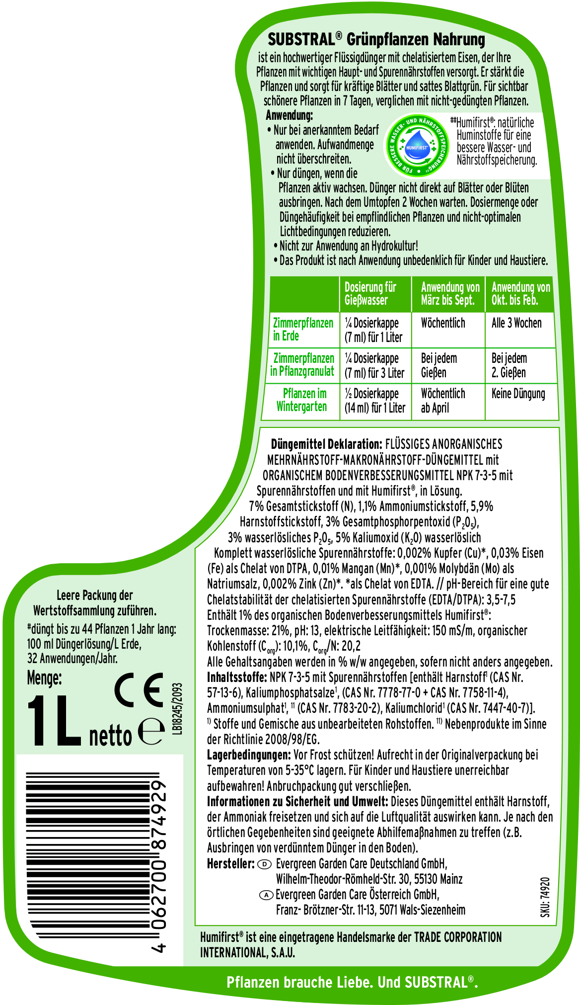 Substral Grünpflanzen Nahrung - 1 L