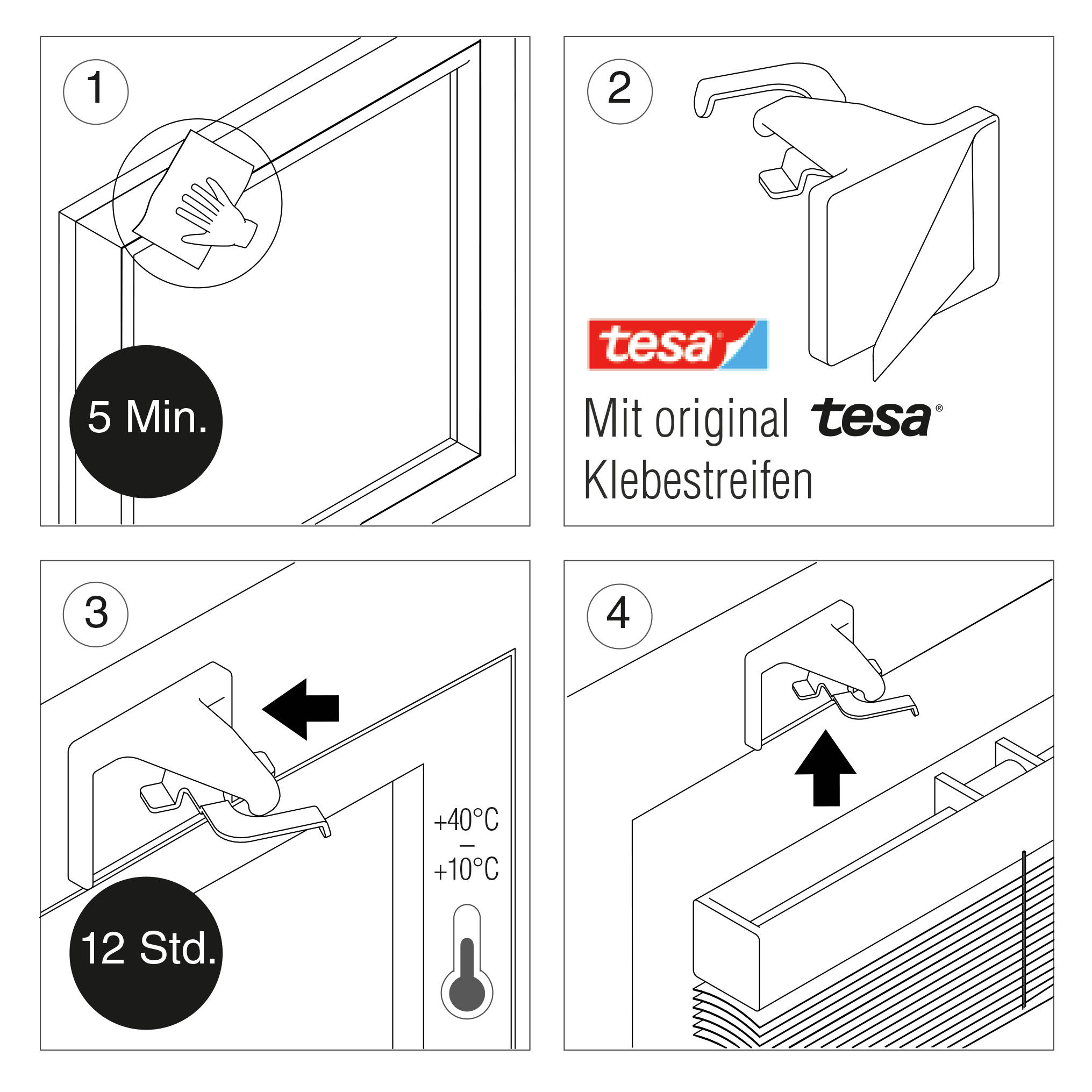 GARDINIA KLEBETRÄGER-SET FÜR ALU-JALOUSIEN