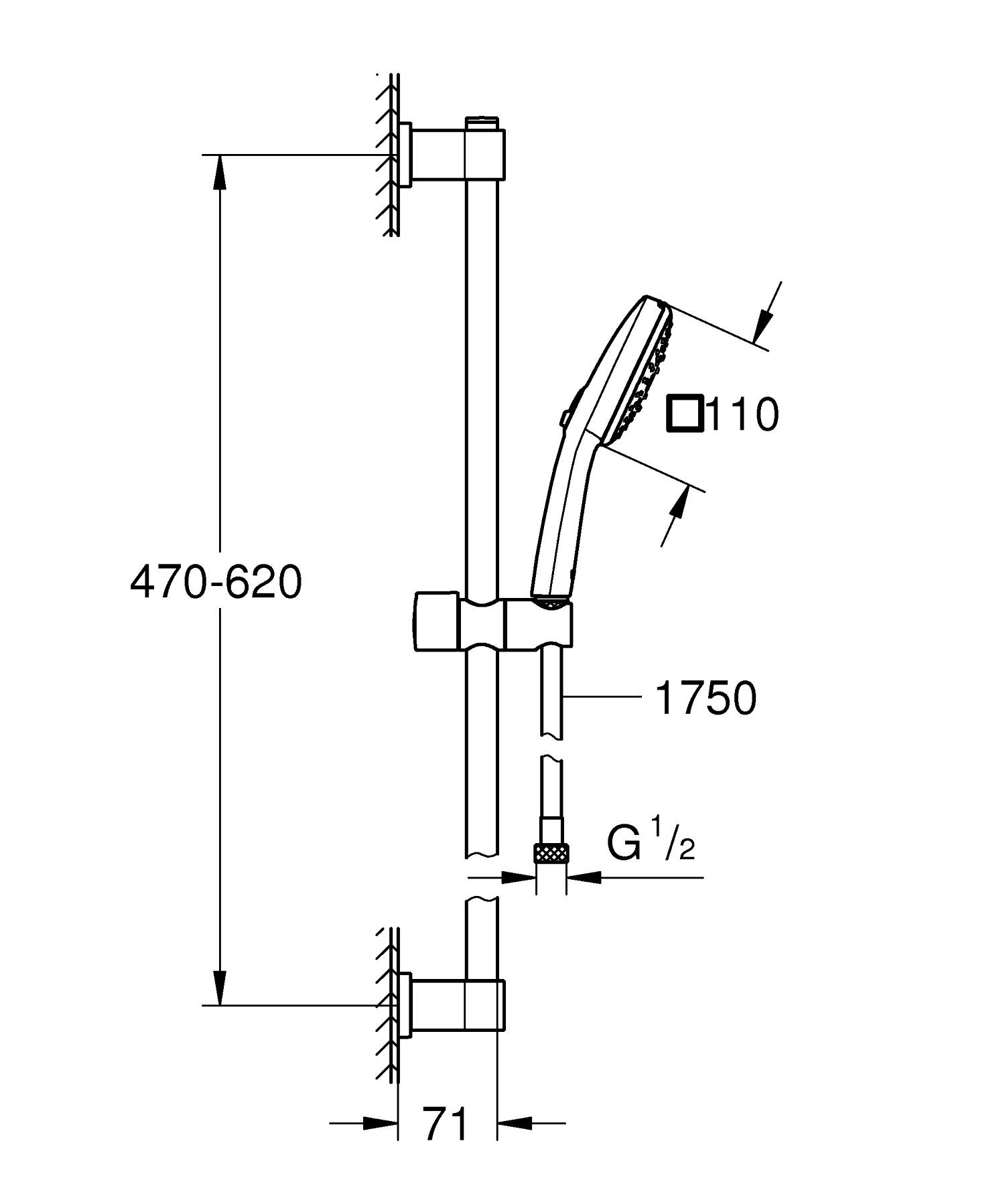 Grohe Brausestangenset Vitalio Comfort 110