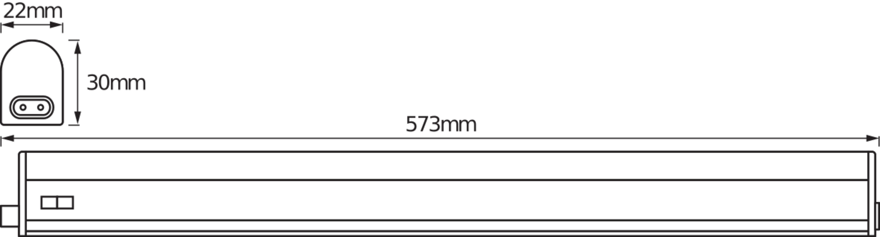 LEDVANCE Lichtleiste LED Switch Batten, 600 mm, 8W, 3000K