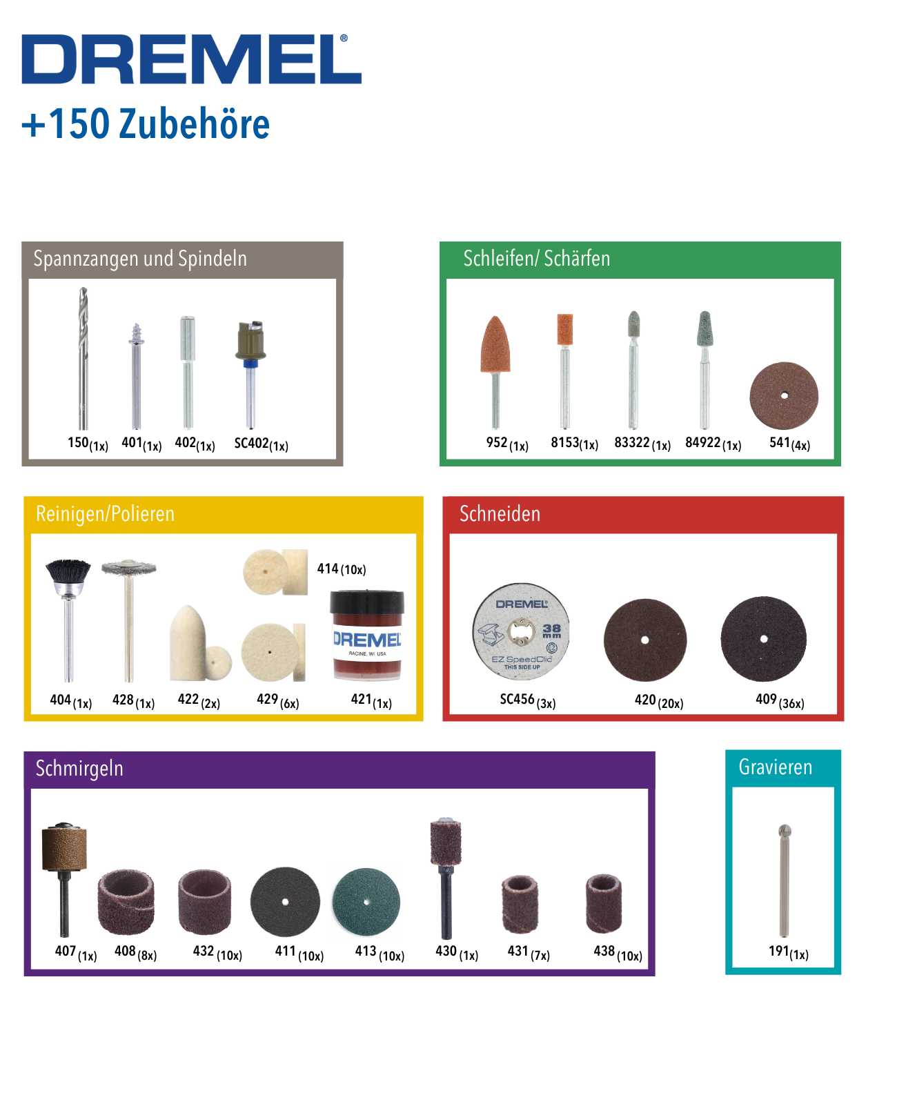 Dremel Mehrzweck-Zubehörset 150-tlg.