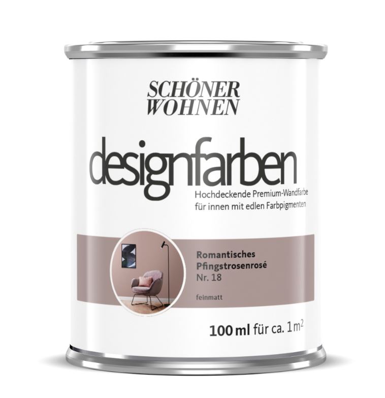 Schöner Wohnen Designfarbe, romantisches pfingstrosenrose, 100 ml