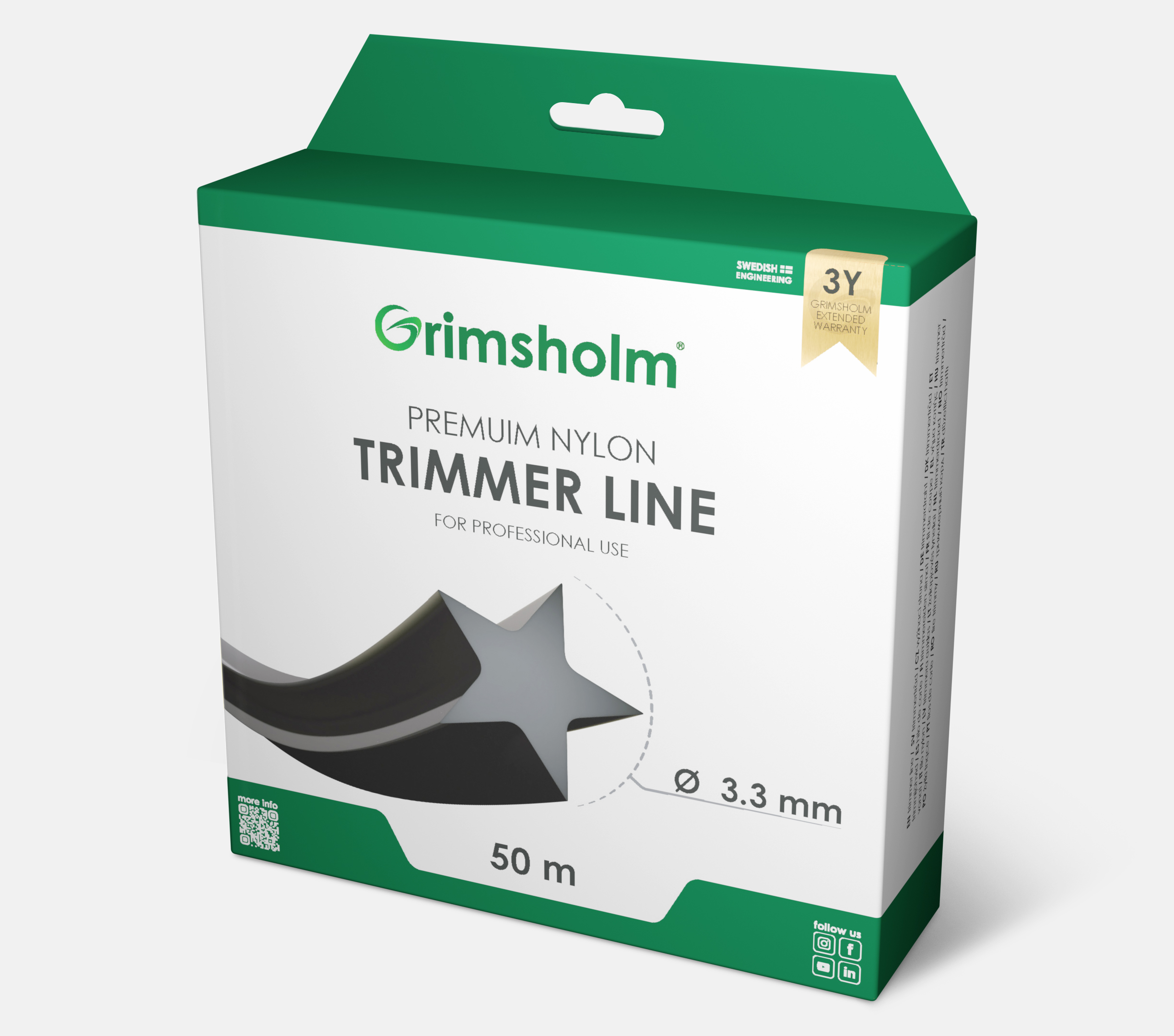 Grimsholm Trimmerfaden stern, 3,3 mm, 50 m