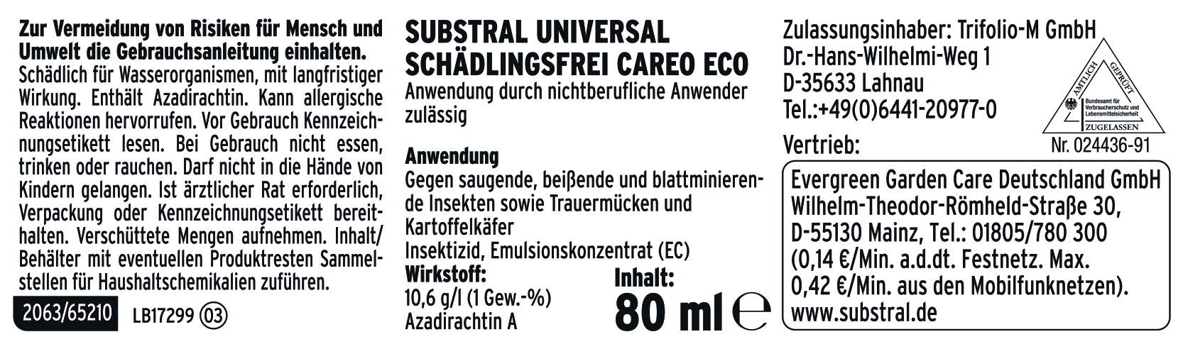 Substral Universal Schädlingsfrei Careo Eco - 80 ml