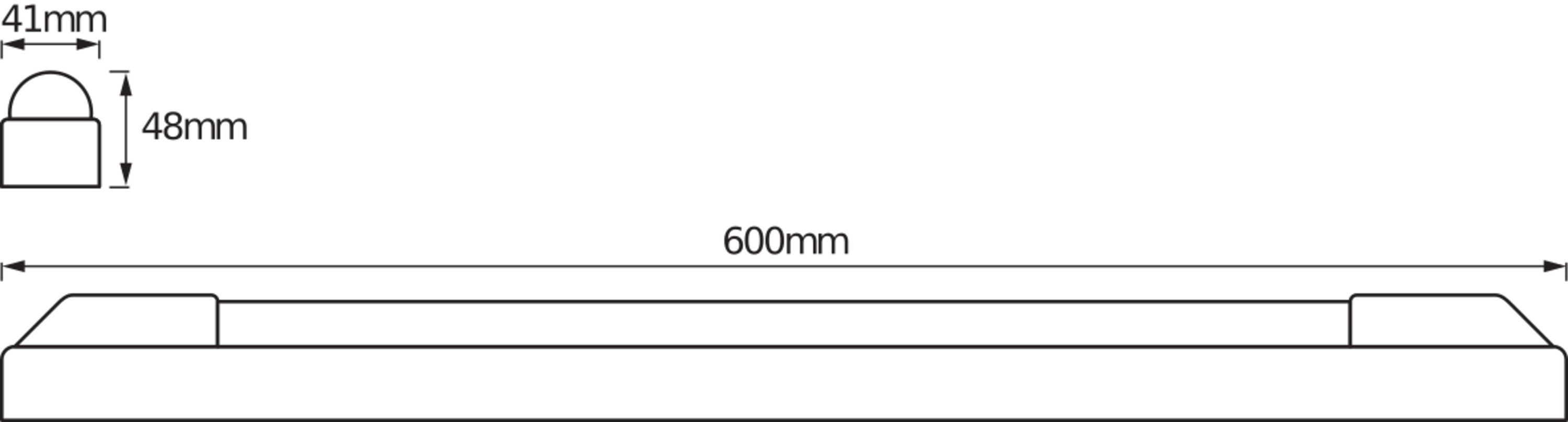 LEDVANCE Lichtleiste LED Power Batten, 600 mm, 12W, 3000K