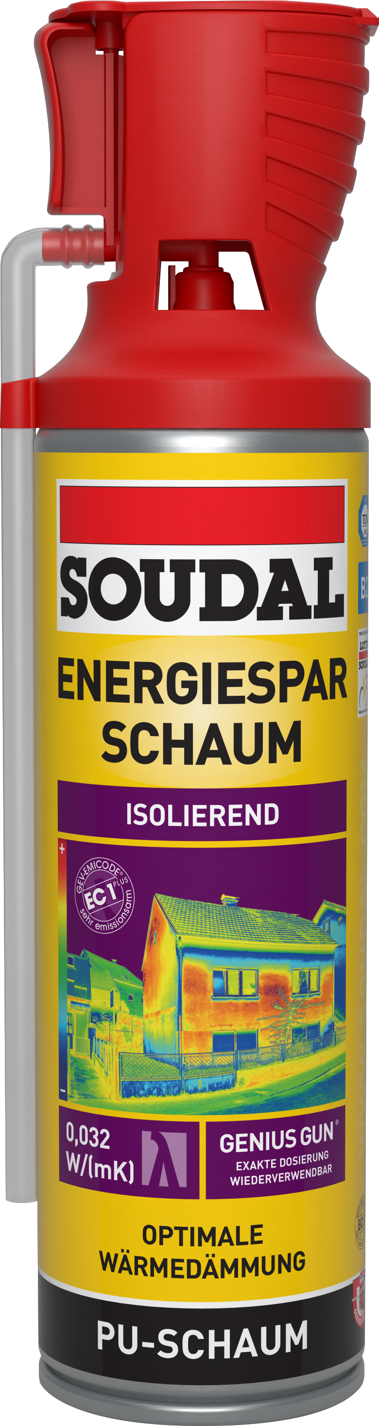 Soudal Energiesparschaum B2 Genius Gun, gelb, 500 ml