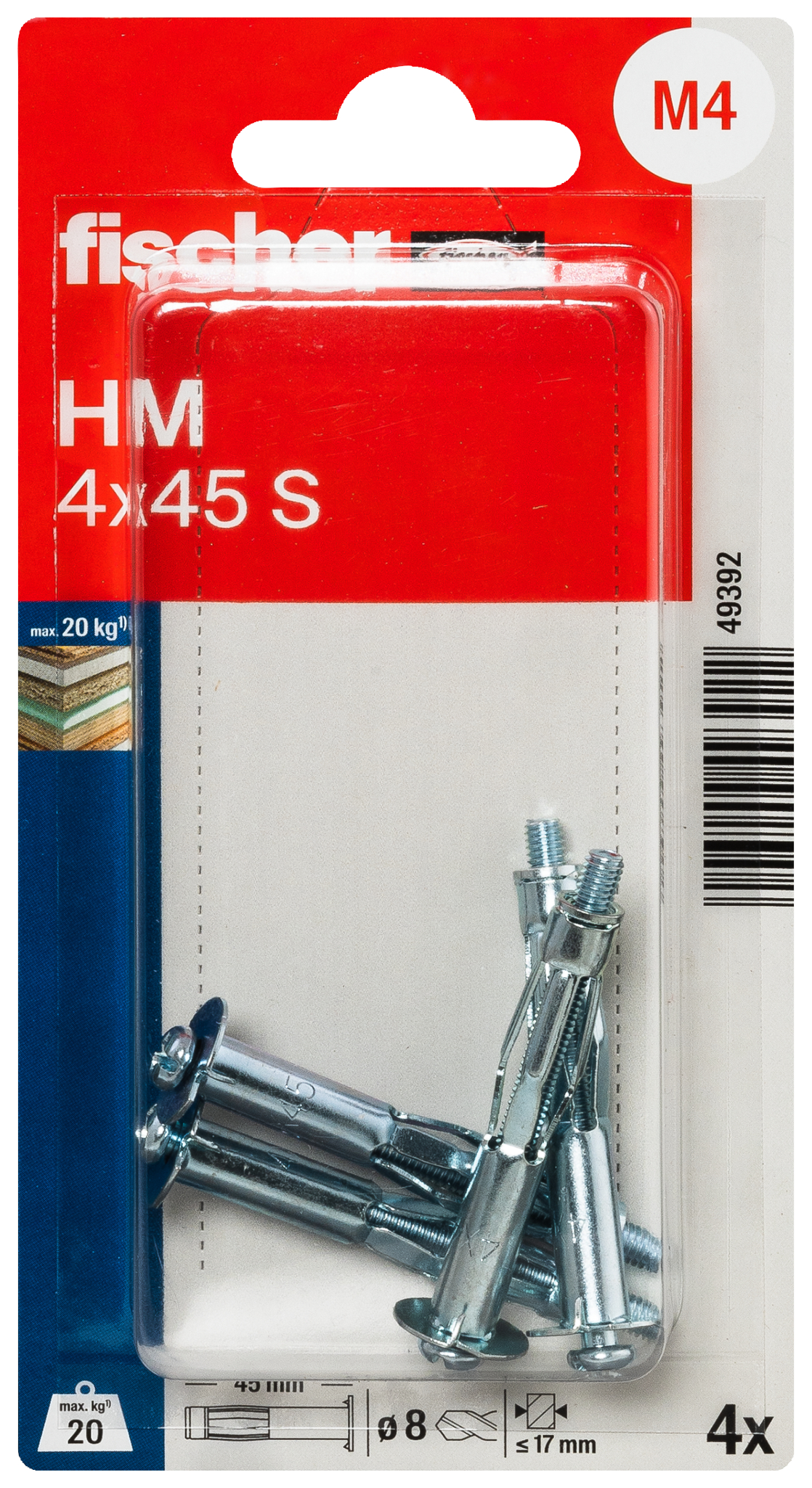 fischer Hohlraum-Metalldübel HM 4x45 S K (4)