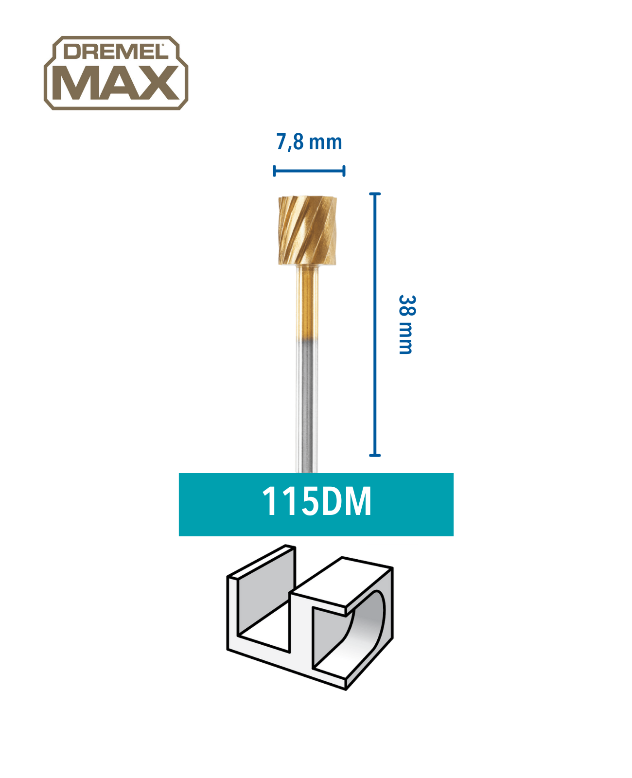 Dremel Hochgeschwindigkeits-Fräsmesser 115 MAX