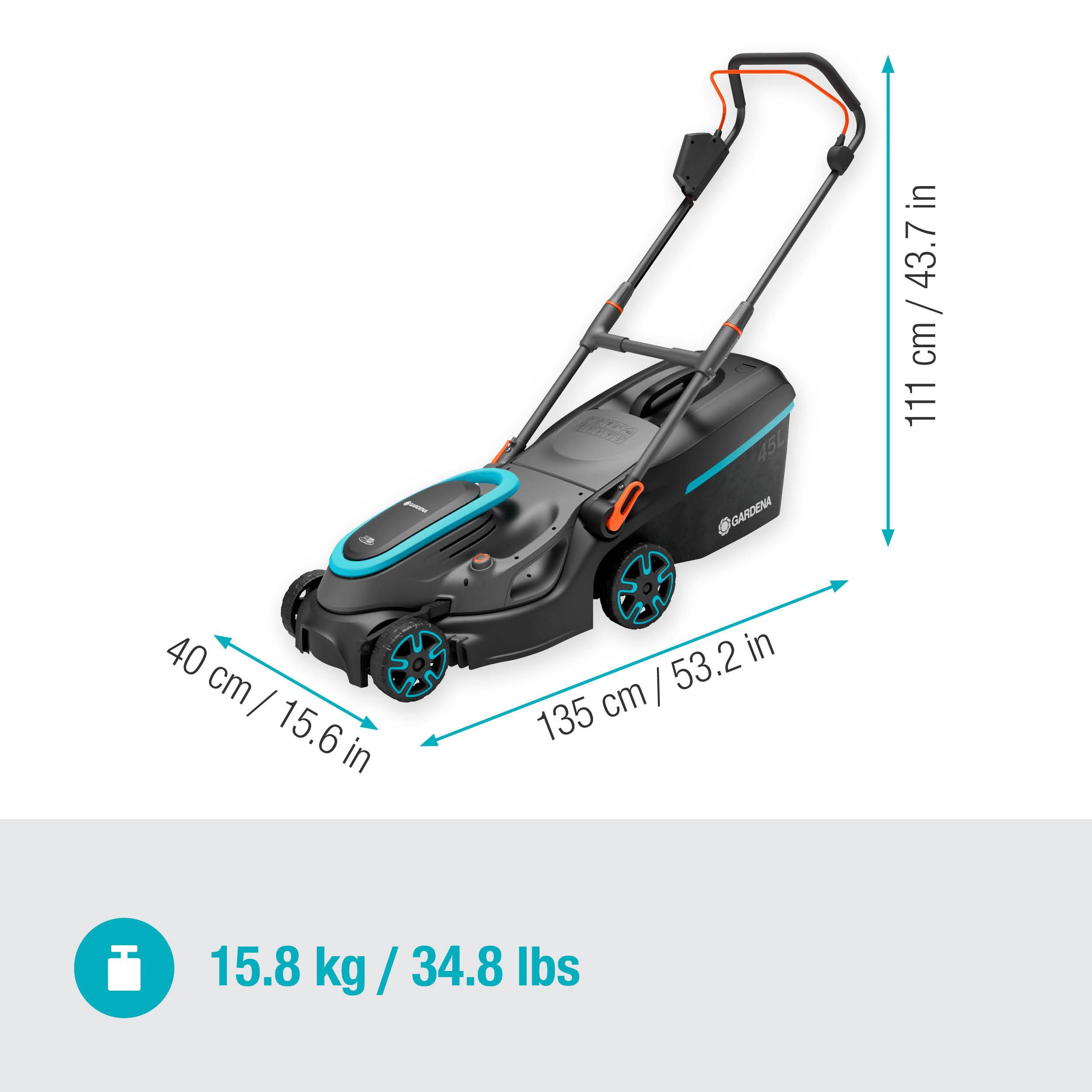 Gardena Akku-Rasenmäher PowerMax 37/36V P4A Ready-To-Use Set