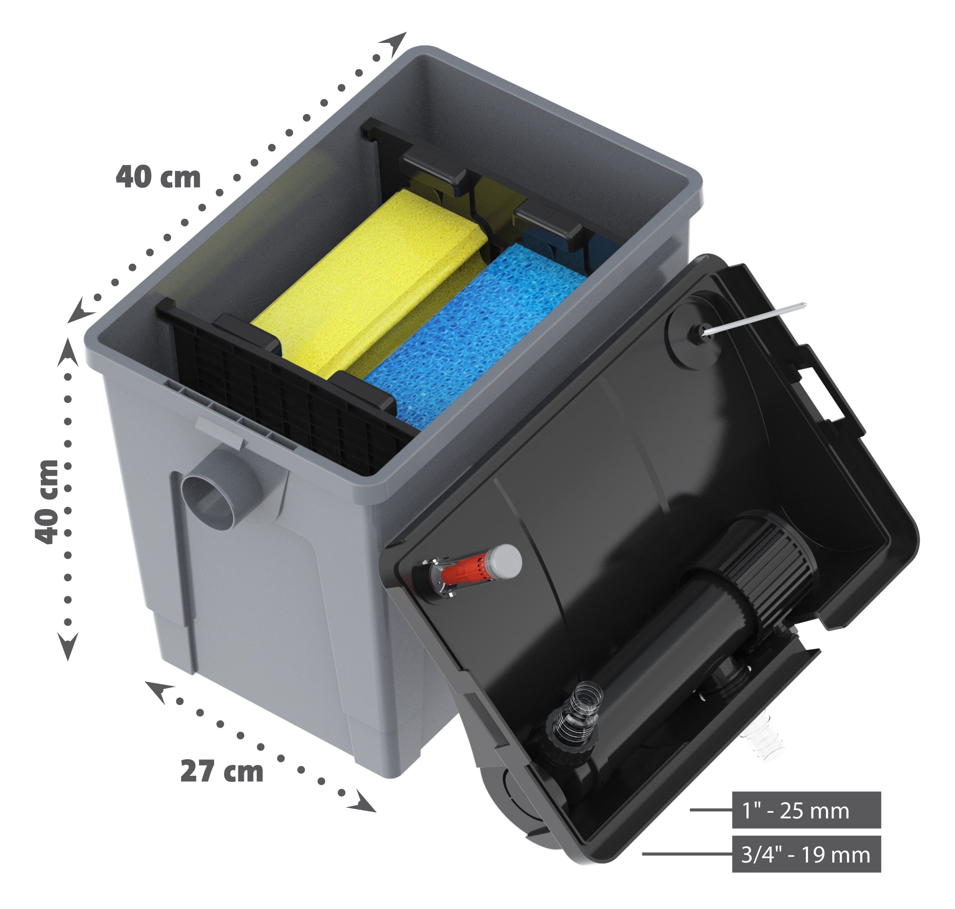 Heissner Durchlauffilter-Set FPU 10100 mit UVC-Klärer für Teiche bis 10.000 l