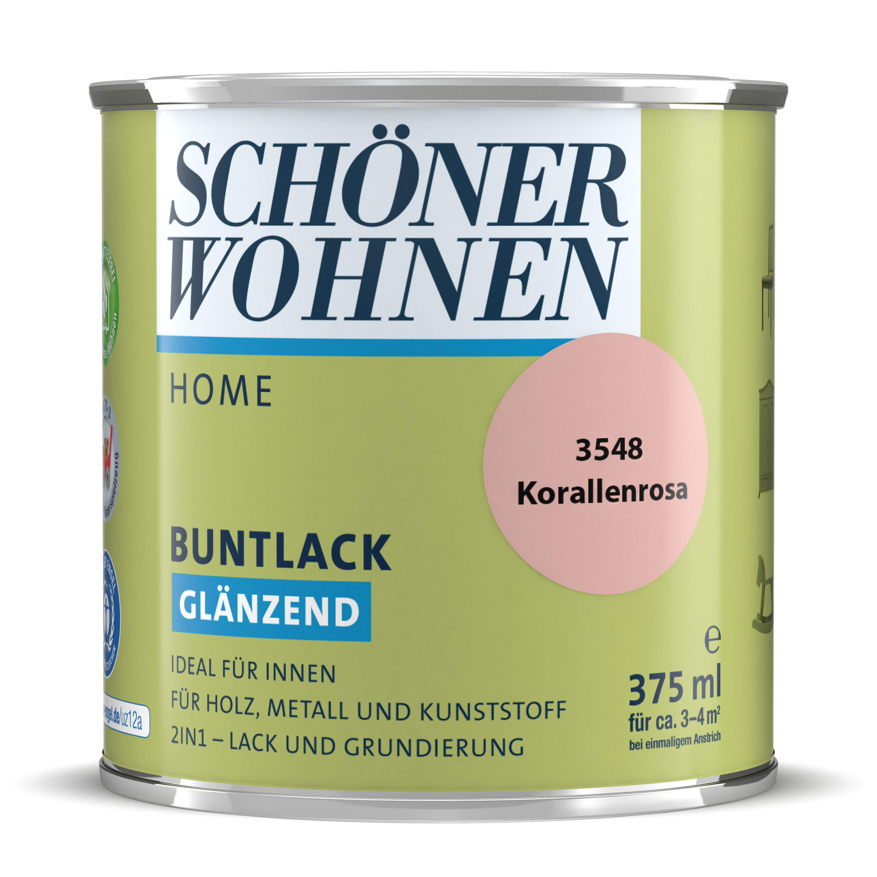 Schöner Wohnen Home Buntlack, glänzend Korallenrosa 3548