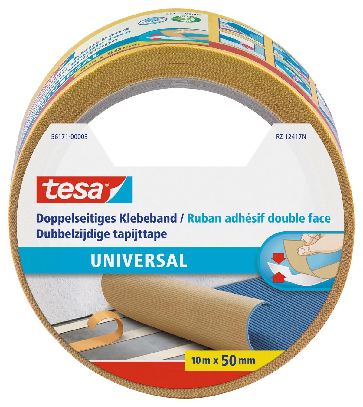 tesa Doppelseitiges Klebeband, universal, 10 m