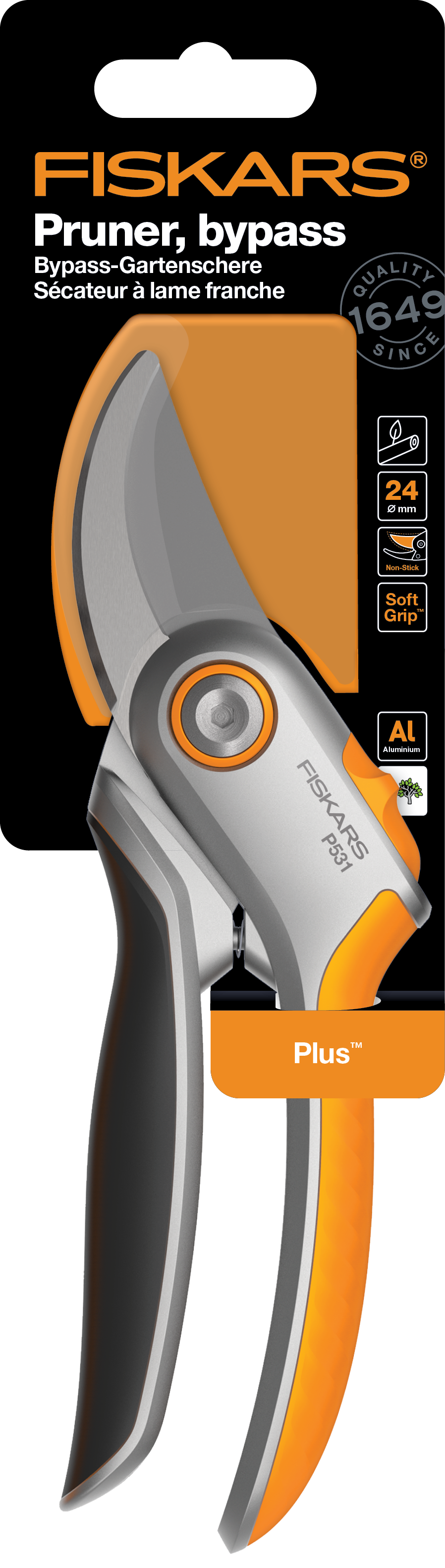 Fiskars Plus Metall Bypass-Gartenschere P531