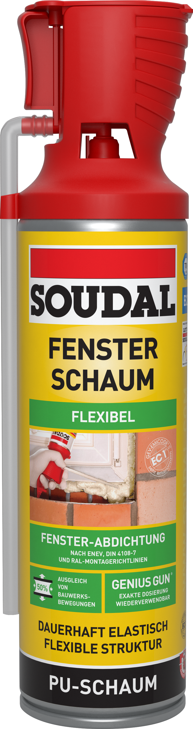 Soudal Fensterschaum B2 Genius Gun, beige, 500 ml