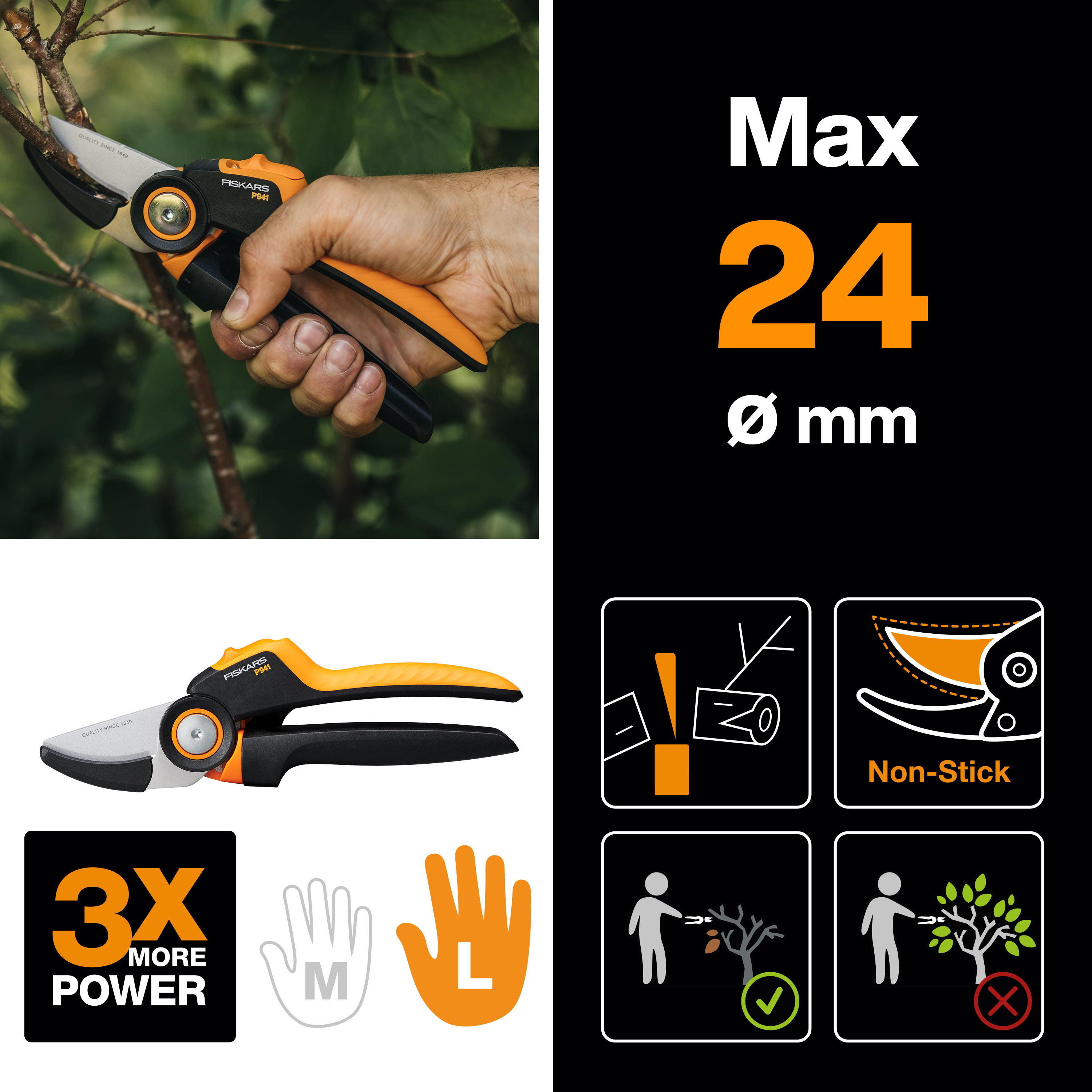 Fiskars X-series Amboss-Gartenschere P941