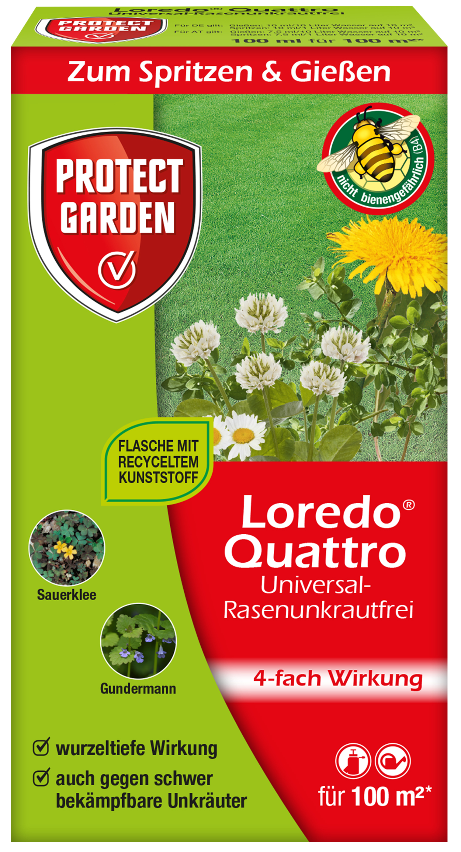 Protect Garden Loredo Quattro Universal-Rasenunkrautfrei, 100 ml