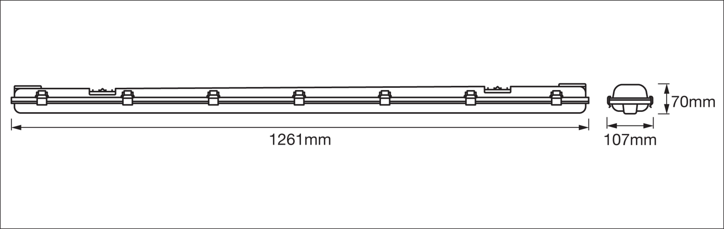 LEDVANCE Feuchtraumleuchte Submarine, 2 x 15W, 4000K