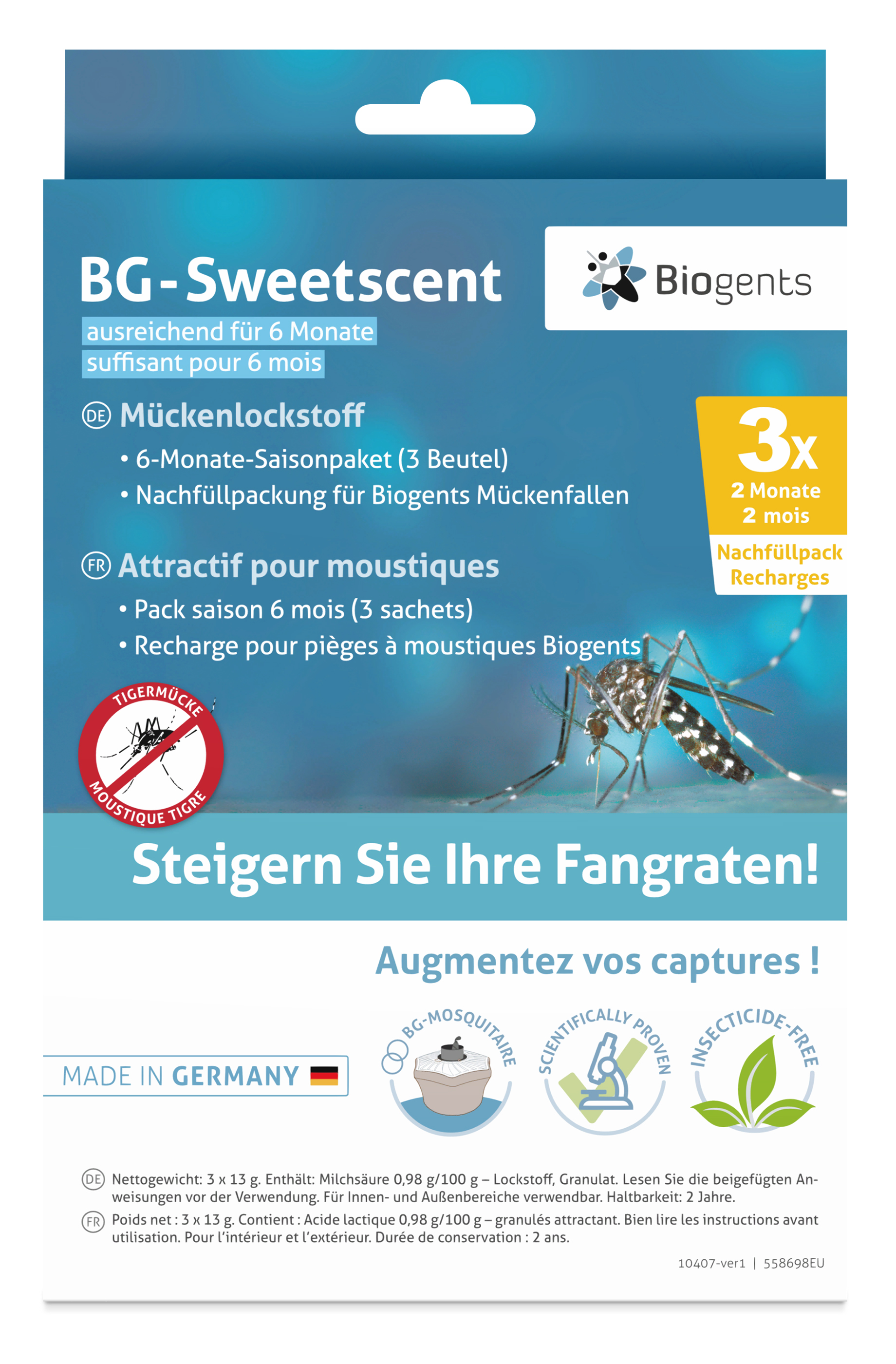 Biogents BG-Sweetscent Lockstoff (6 Monate Nachfüllpackung), 1 Stück