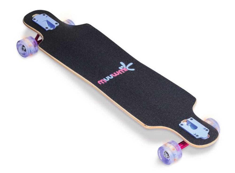 muuwmi Longboard Compact ABEC 7 Space mit Leuchtrollen