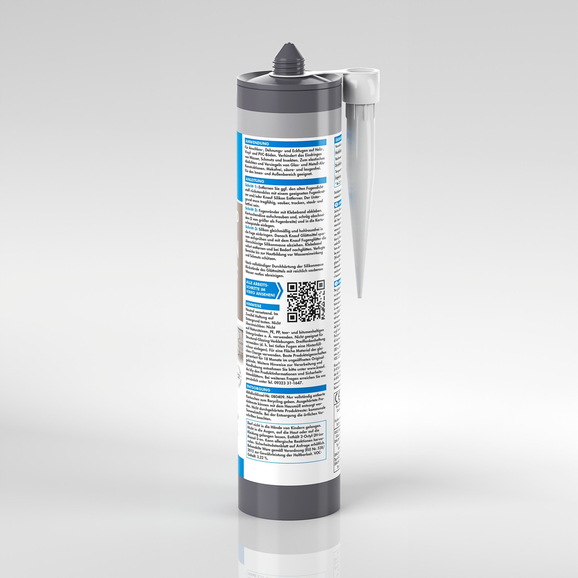 Knauf boden & fenster silikon, zementgrau, 300 ml