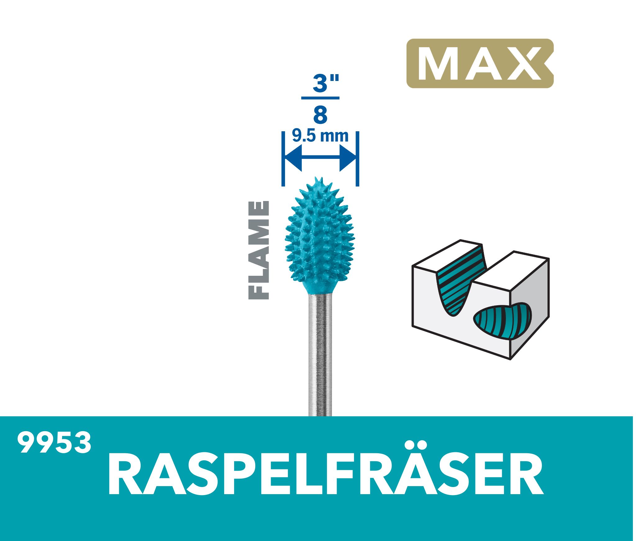 Dremel 9953DM Raspelfräser Flamme 9