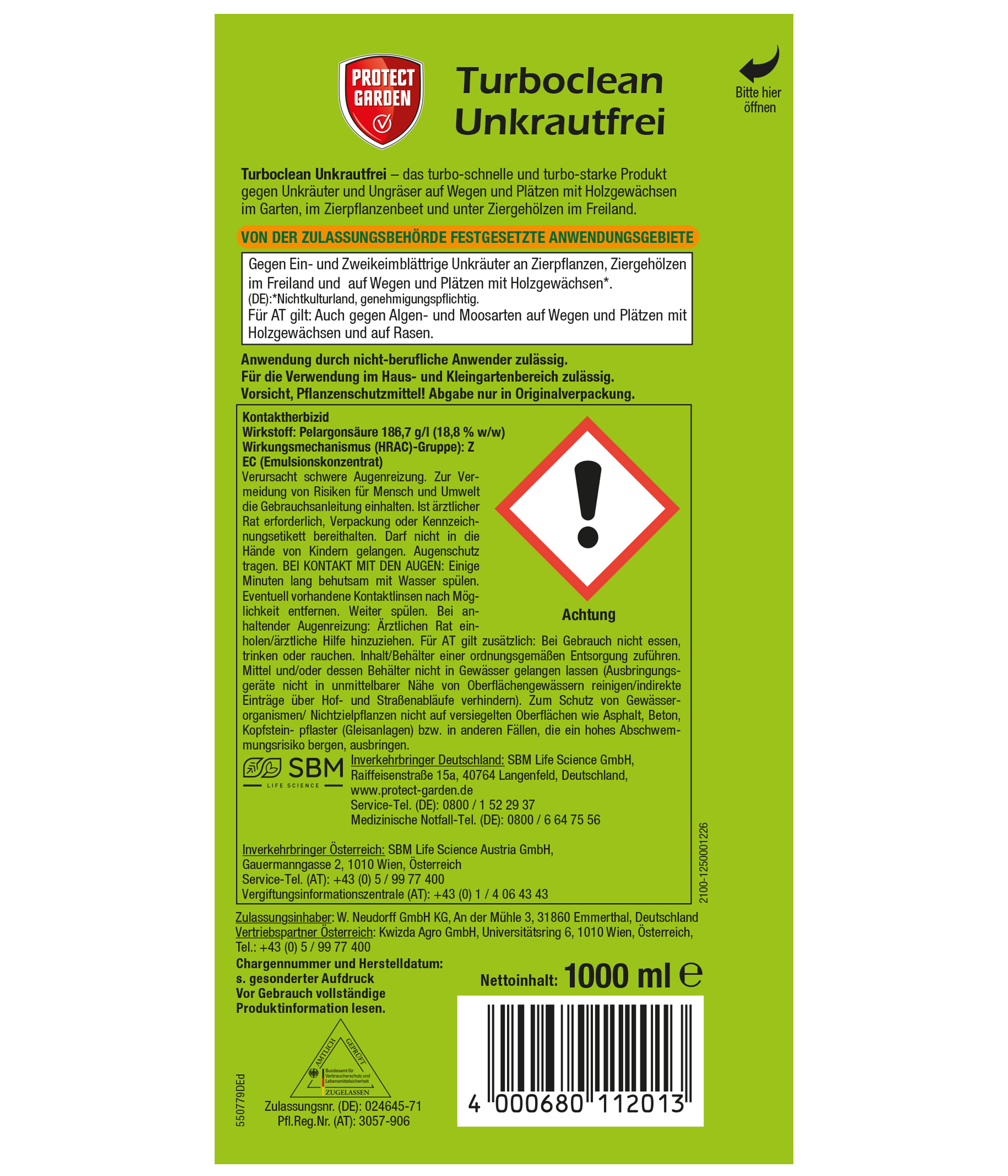 Protect Garden Turboclean Unkrautfrei, 1L