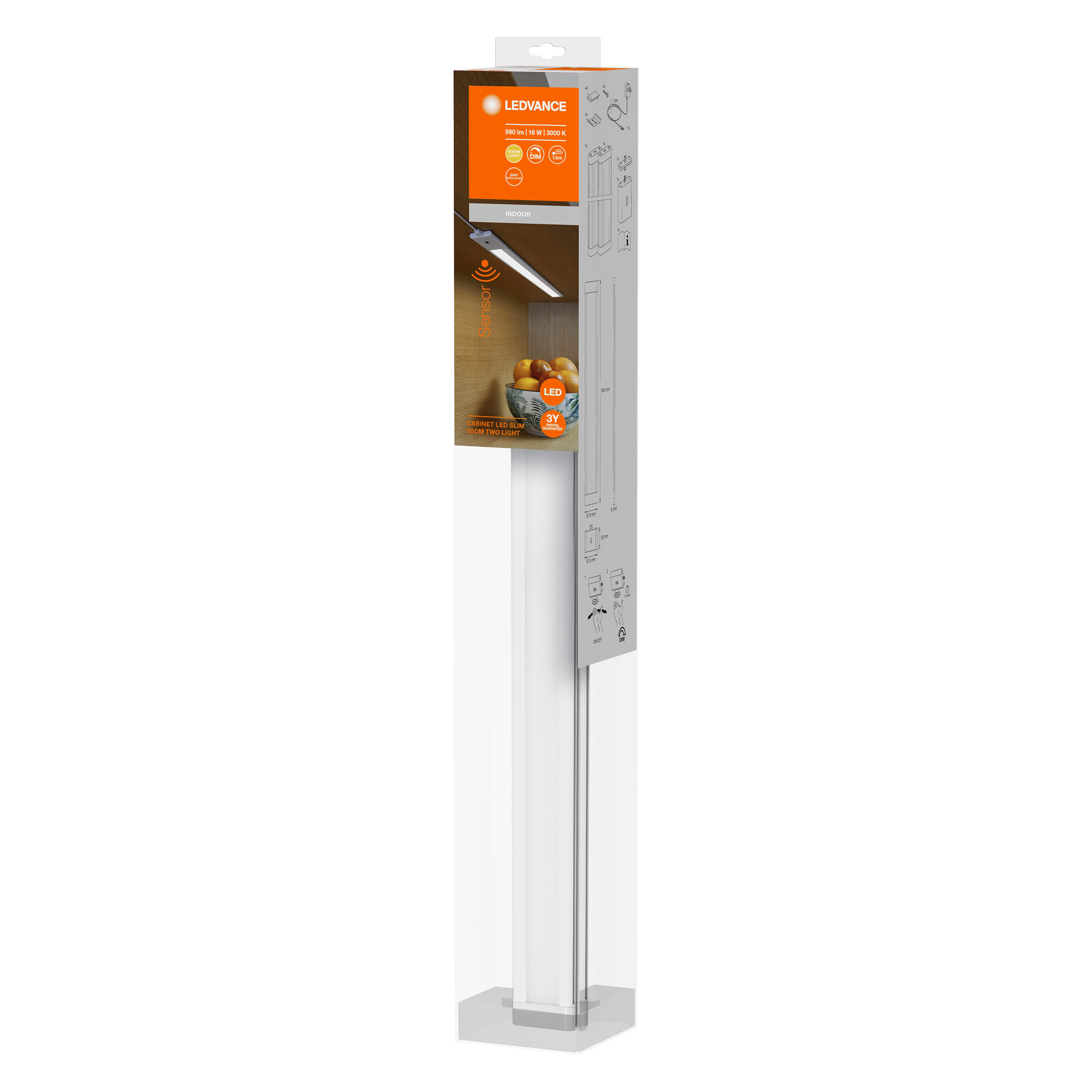 LEDVANCE Unterbauleuchte Cabinet LED Slim Sensor, 500 mm, 18W