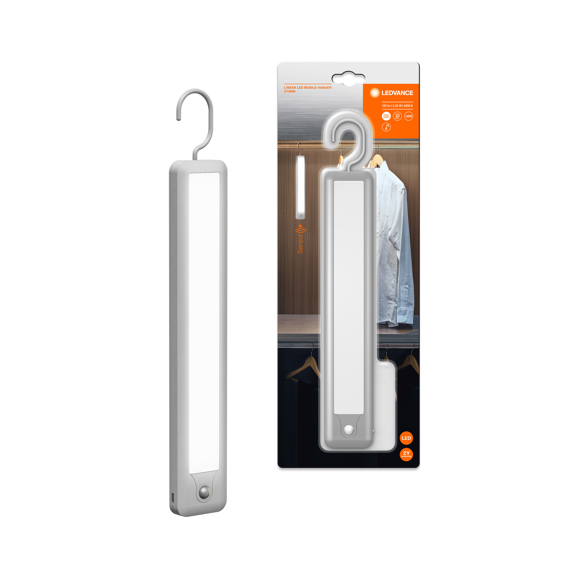 LEDVANCE Hängerleuchte Linearled Mobile Hanger, 270 mm, USB Weiß