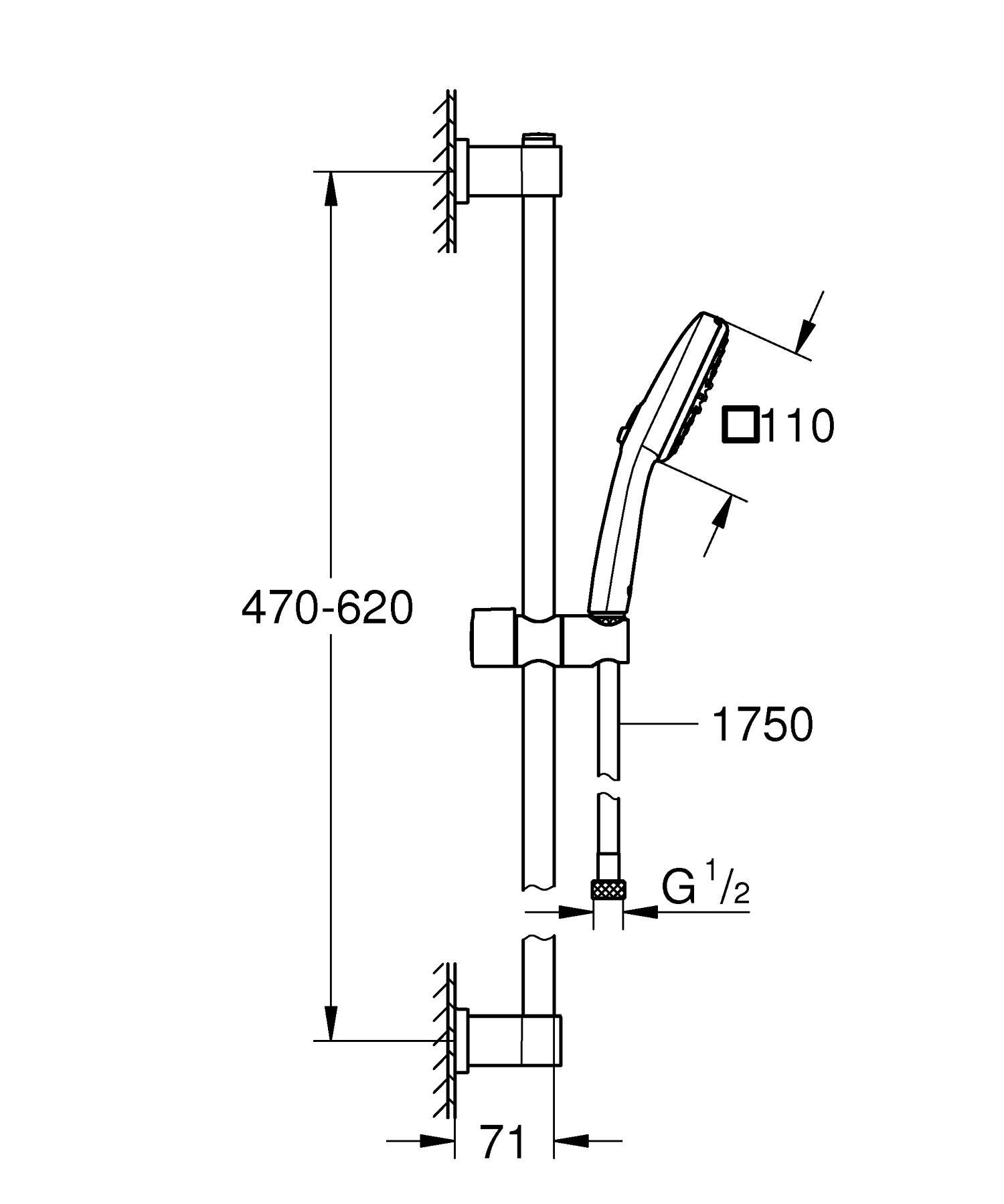 Grohe Brausestangenset Vitalio Comfort 110