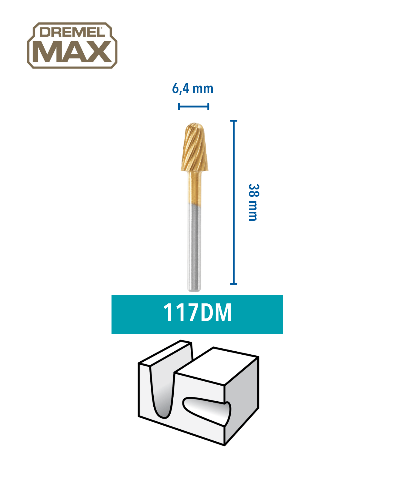 Dremel Hochgeschwindigkeits-Fräsmesser 117 MAX