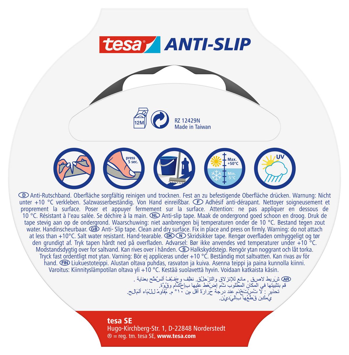 tesa Anti-Rutschband, transparent, 5 m