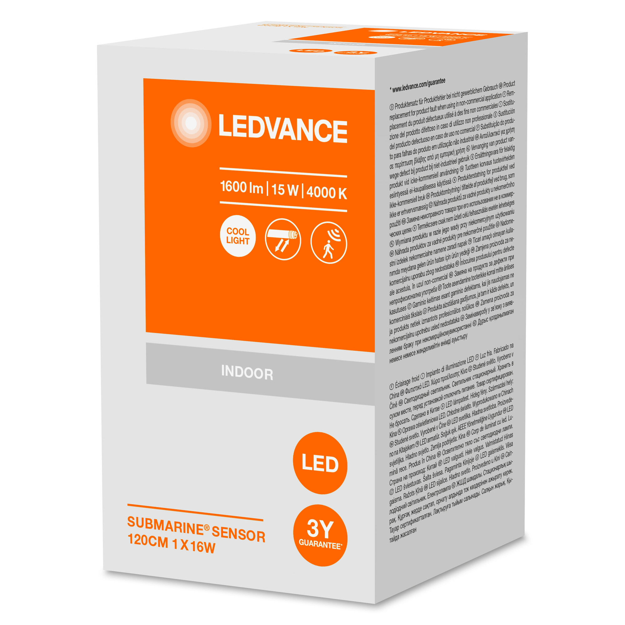 LEDVANCE Feuchtraumleuchte Submarine Sensor, 120 cm, 16W, 4000K