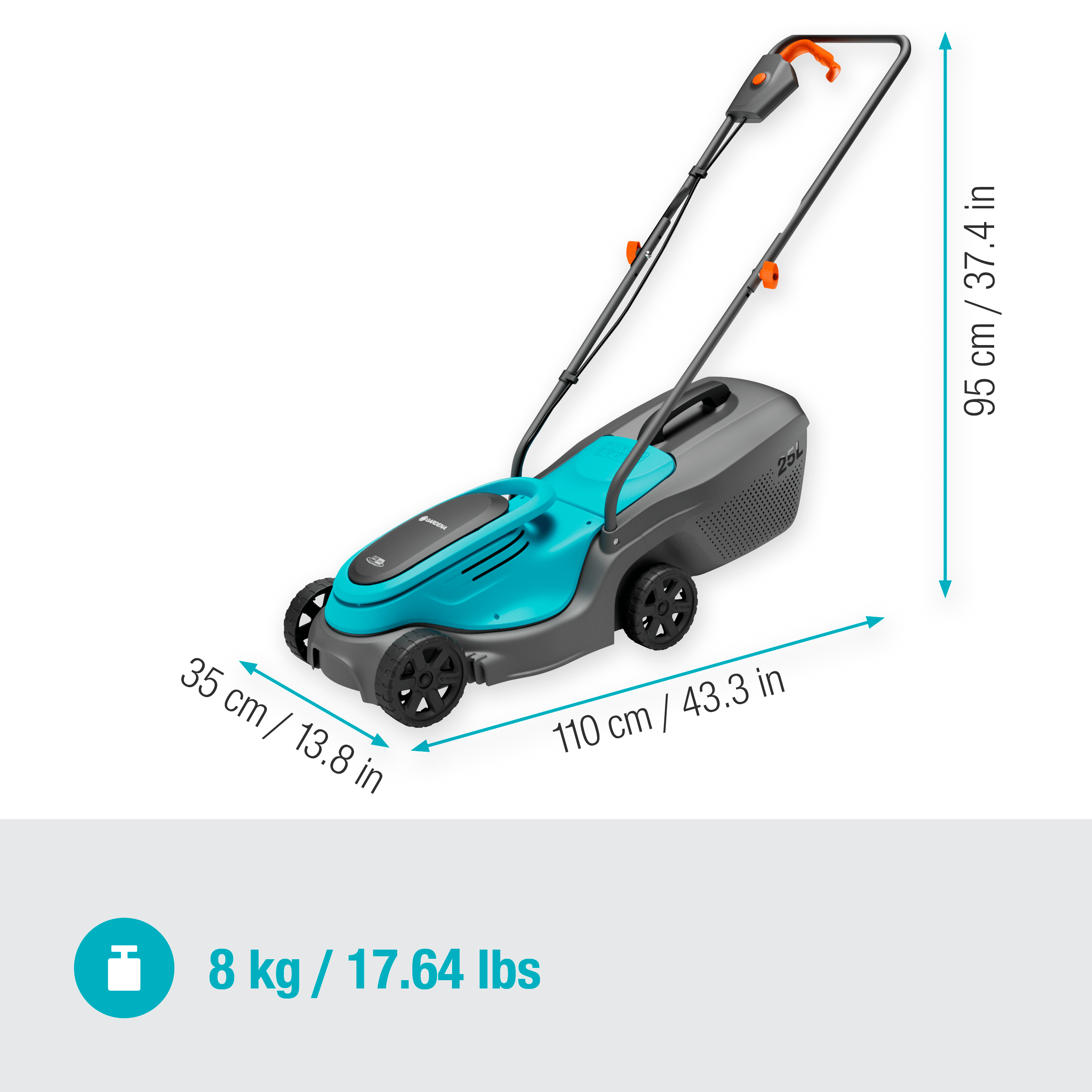 Gardena Akku-Rasenmäher PowerMax 30/18V P4A solo