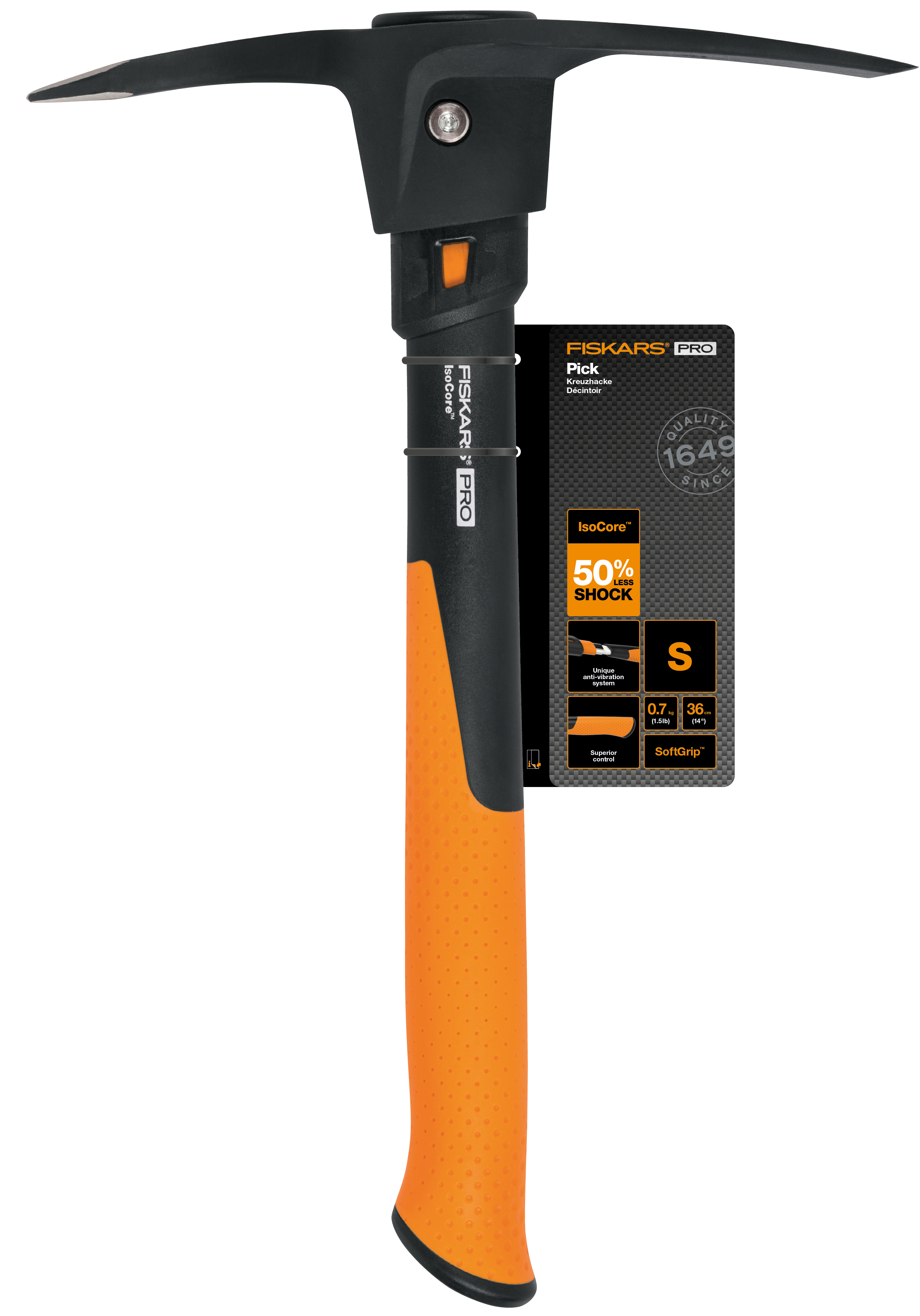 Fiskars Pro IsoCoreKreuzhacke S, 0,7 kg/36 cm