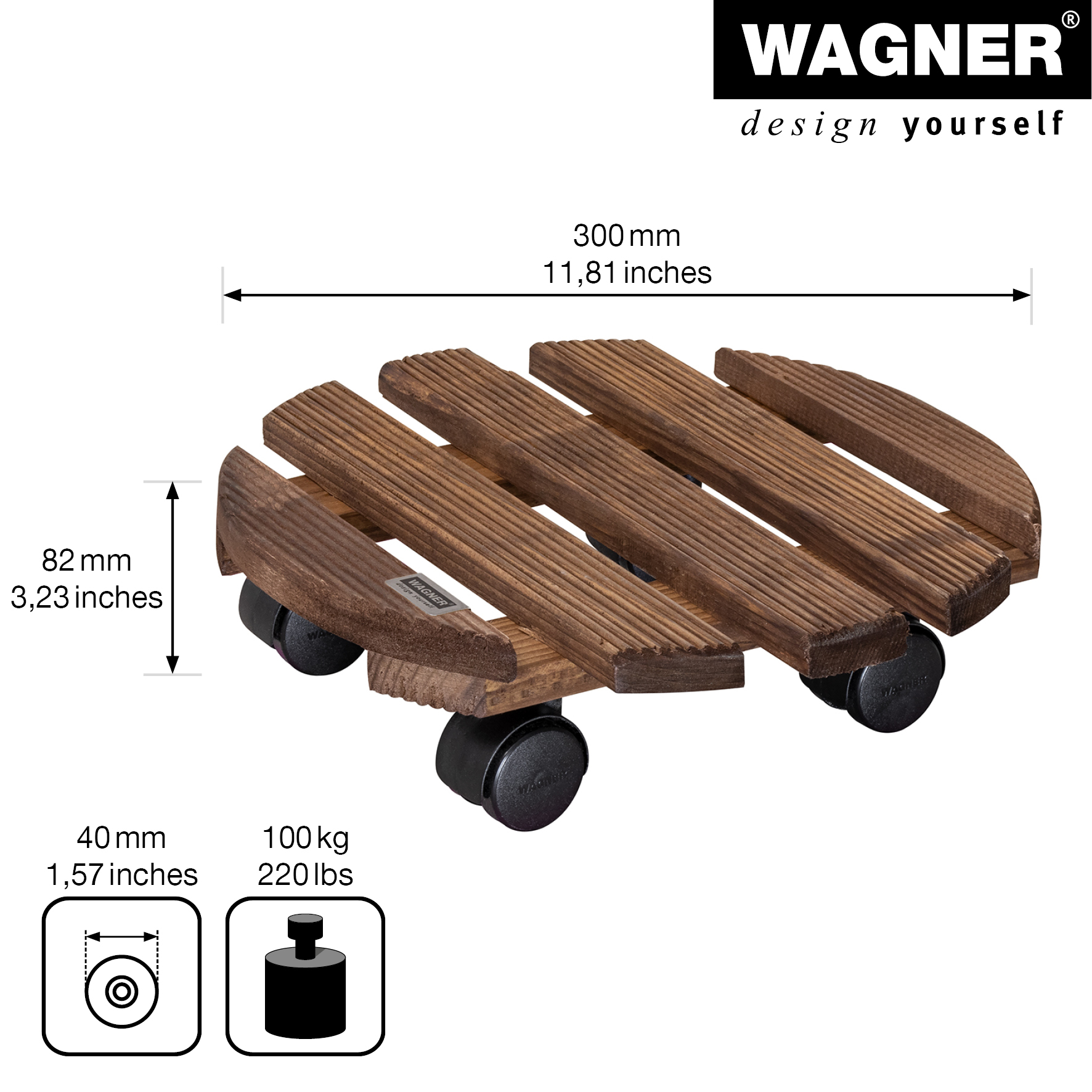 MULTI ROLLER COUNTRY PALISANDER 30CM 