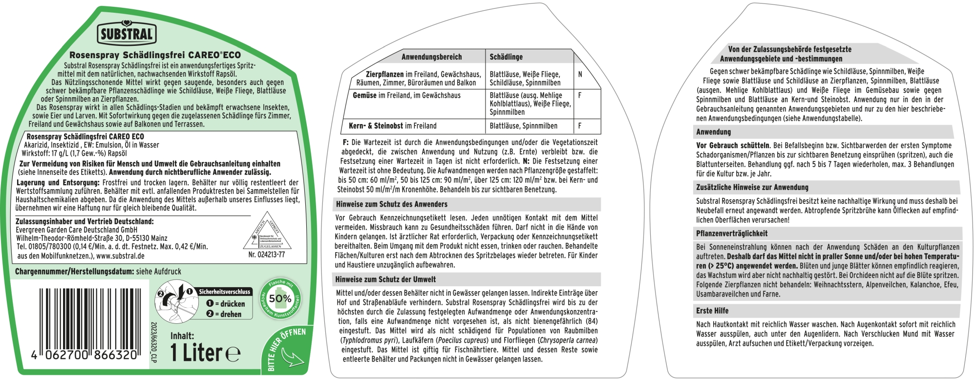 Substral Rosenspray Schädlingsfrei careo eco, 1 L