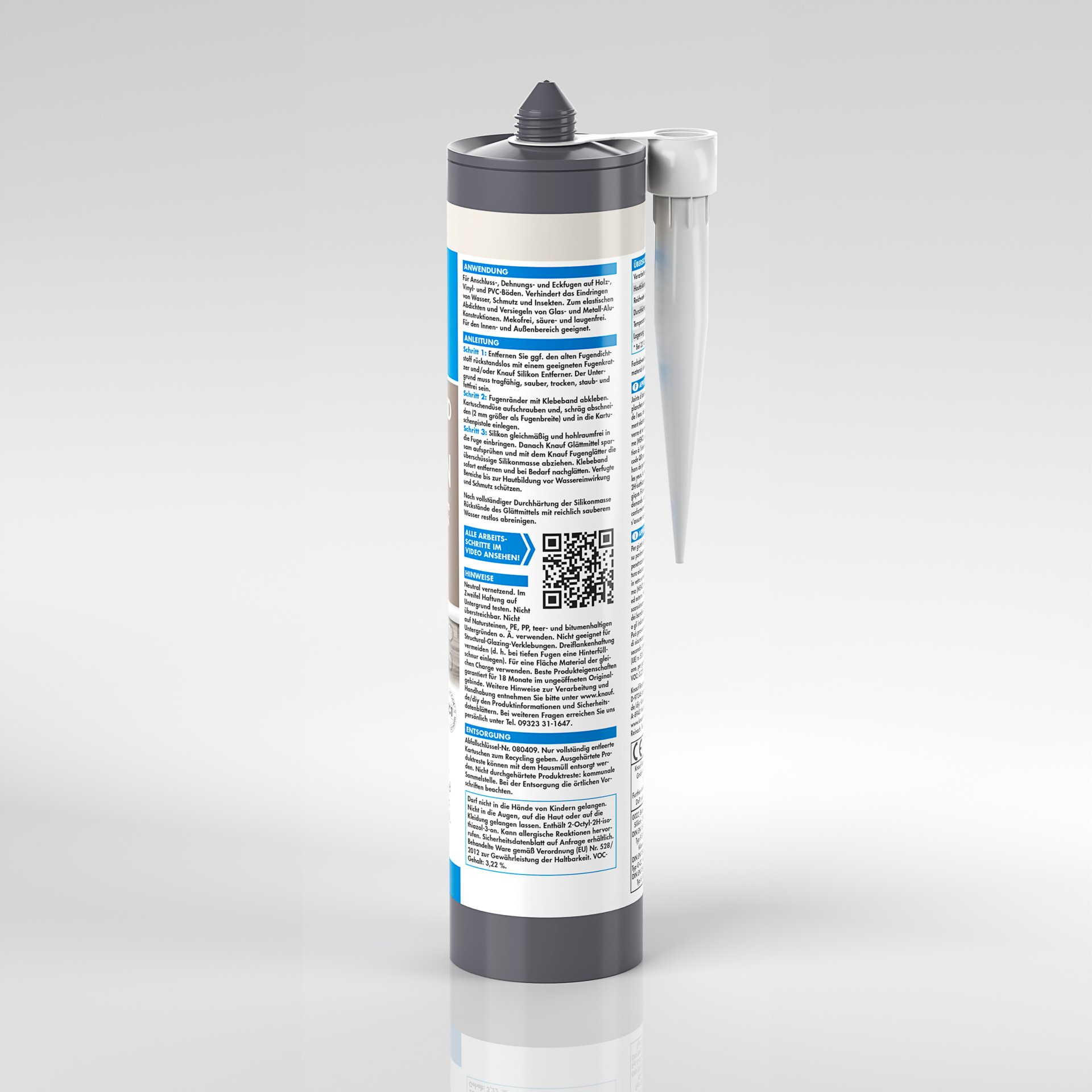 Knauf boden & fenster silikon, manhattan, 300 ml