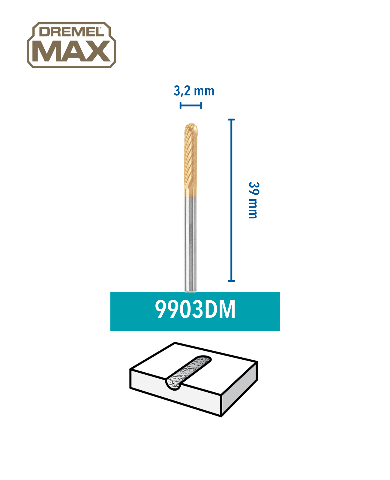 Dremel Woflram-Karbid-Fräser 9903 MAX