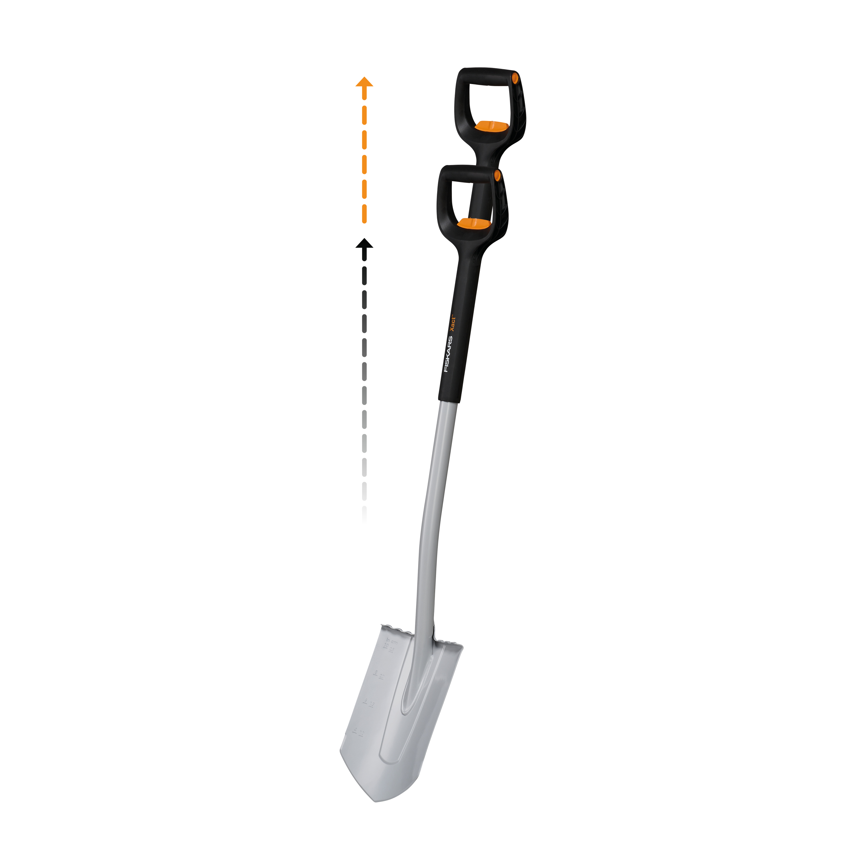 Fiskars Xact Teleskop-Spaten, spitz